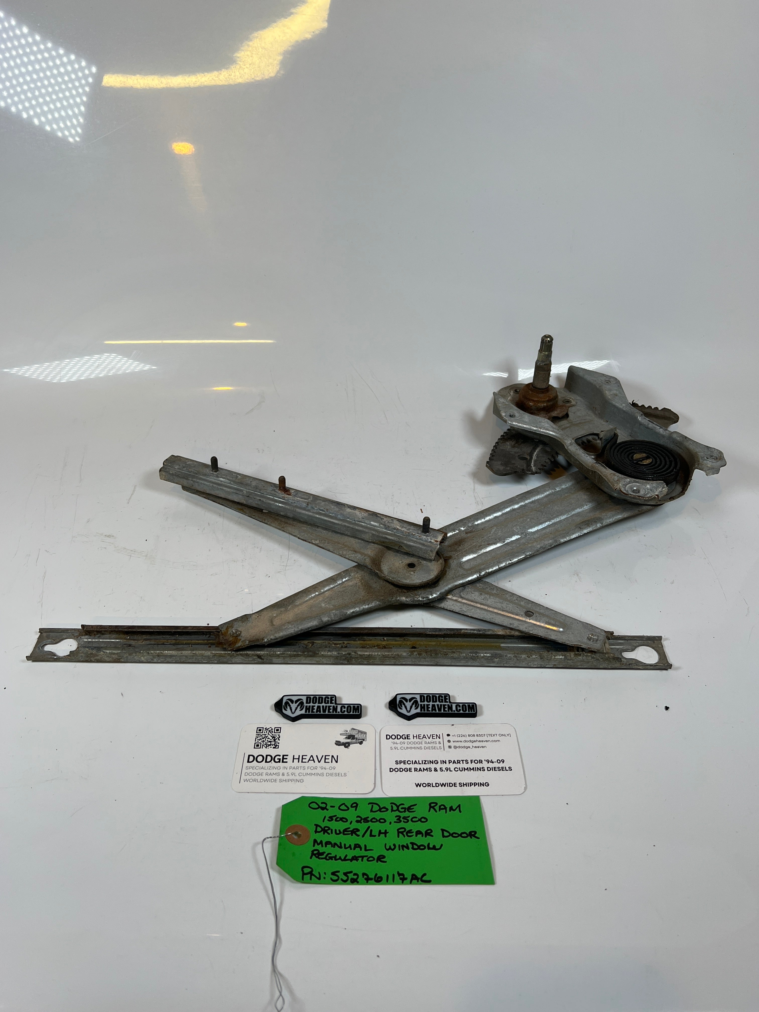2002-2009 Dodge Ram 1500-3500 manual Window Regulator Rear Driver LH