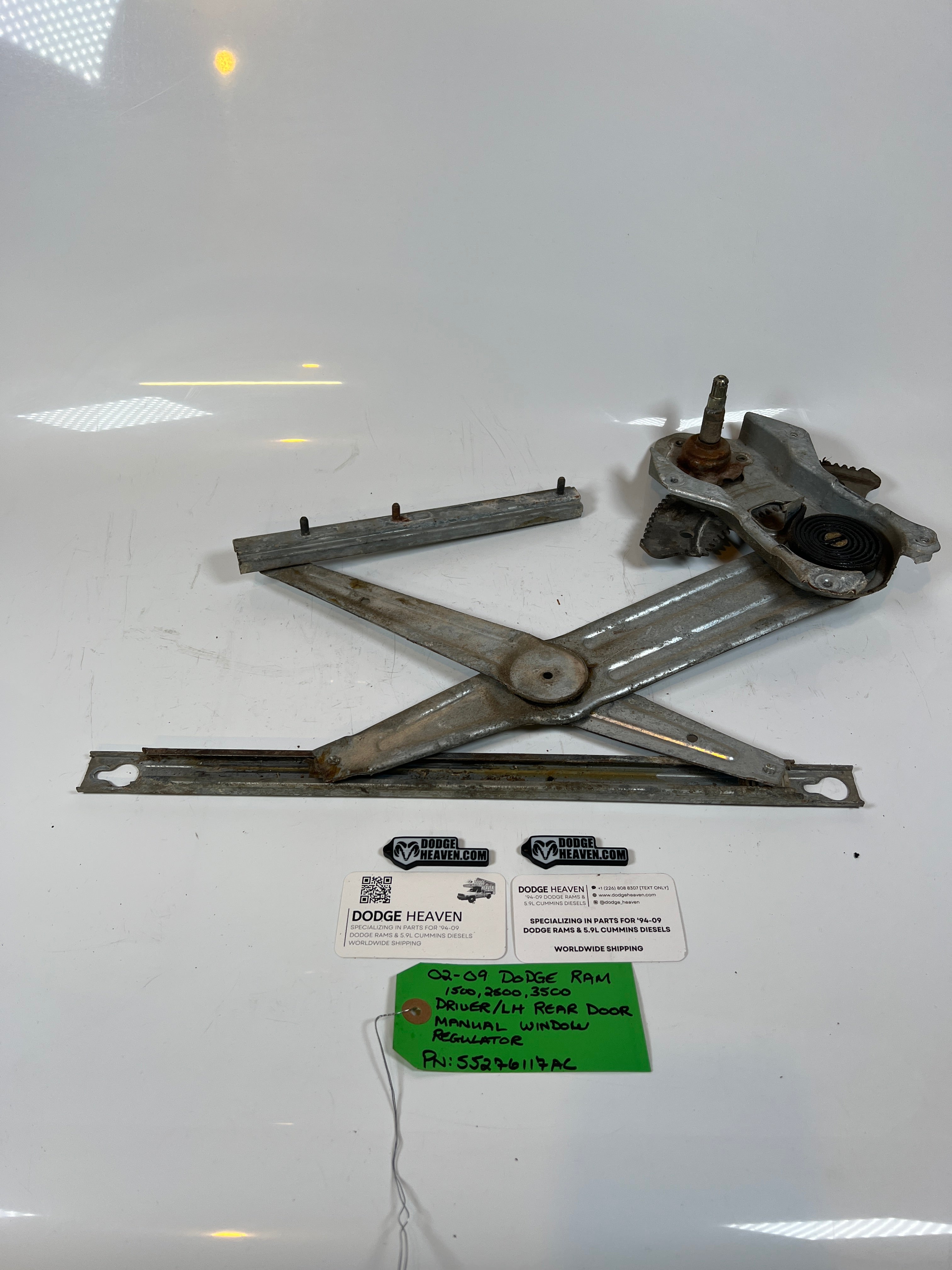 2002-2009 Dodge Ram 1500-3500 manual Window Regulator Rear Driver LH