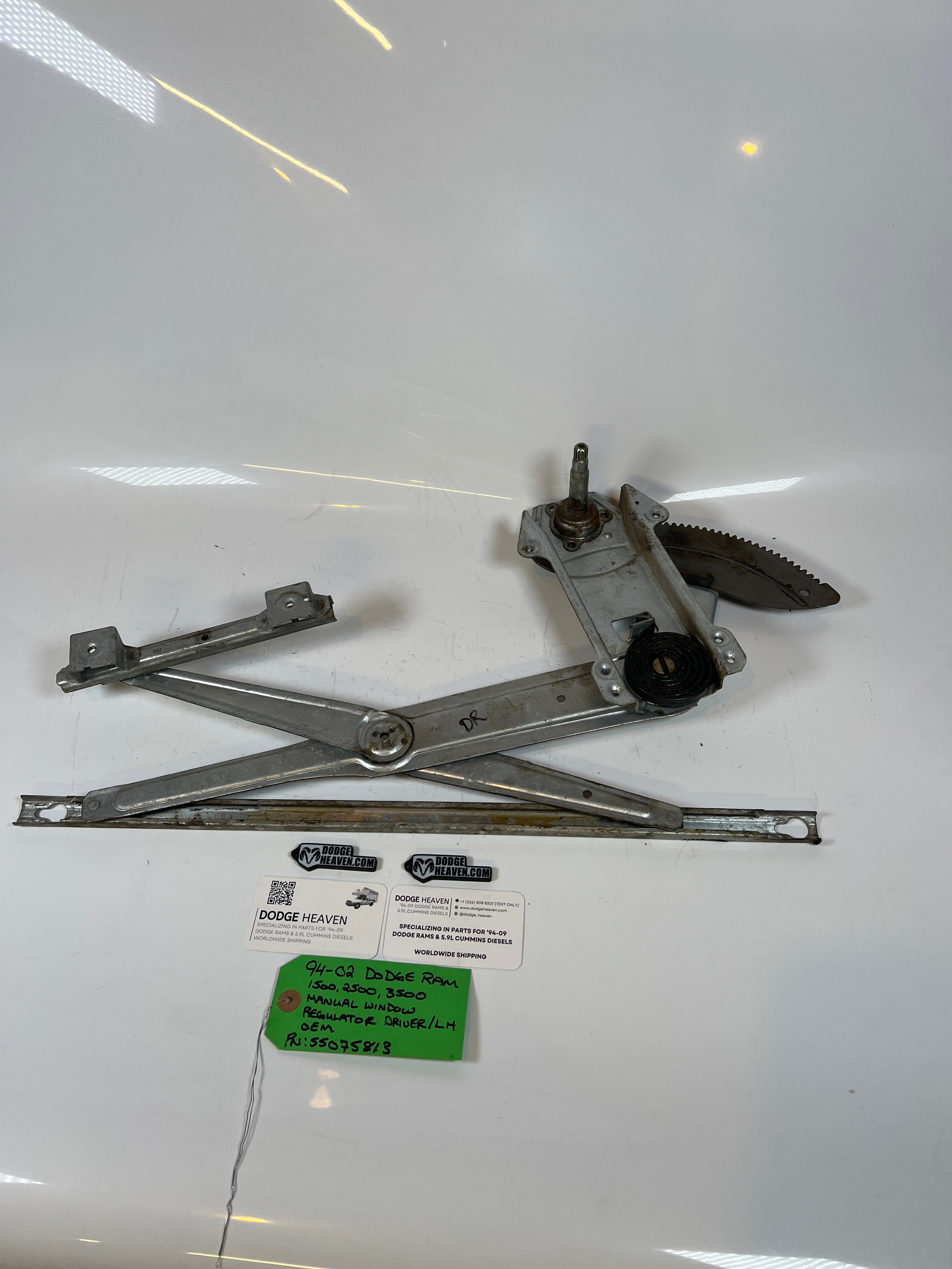 1994-2002 Dodge Ram 1500-3500 Manual Window Regulator Assembly Driver LH