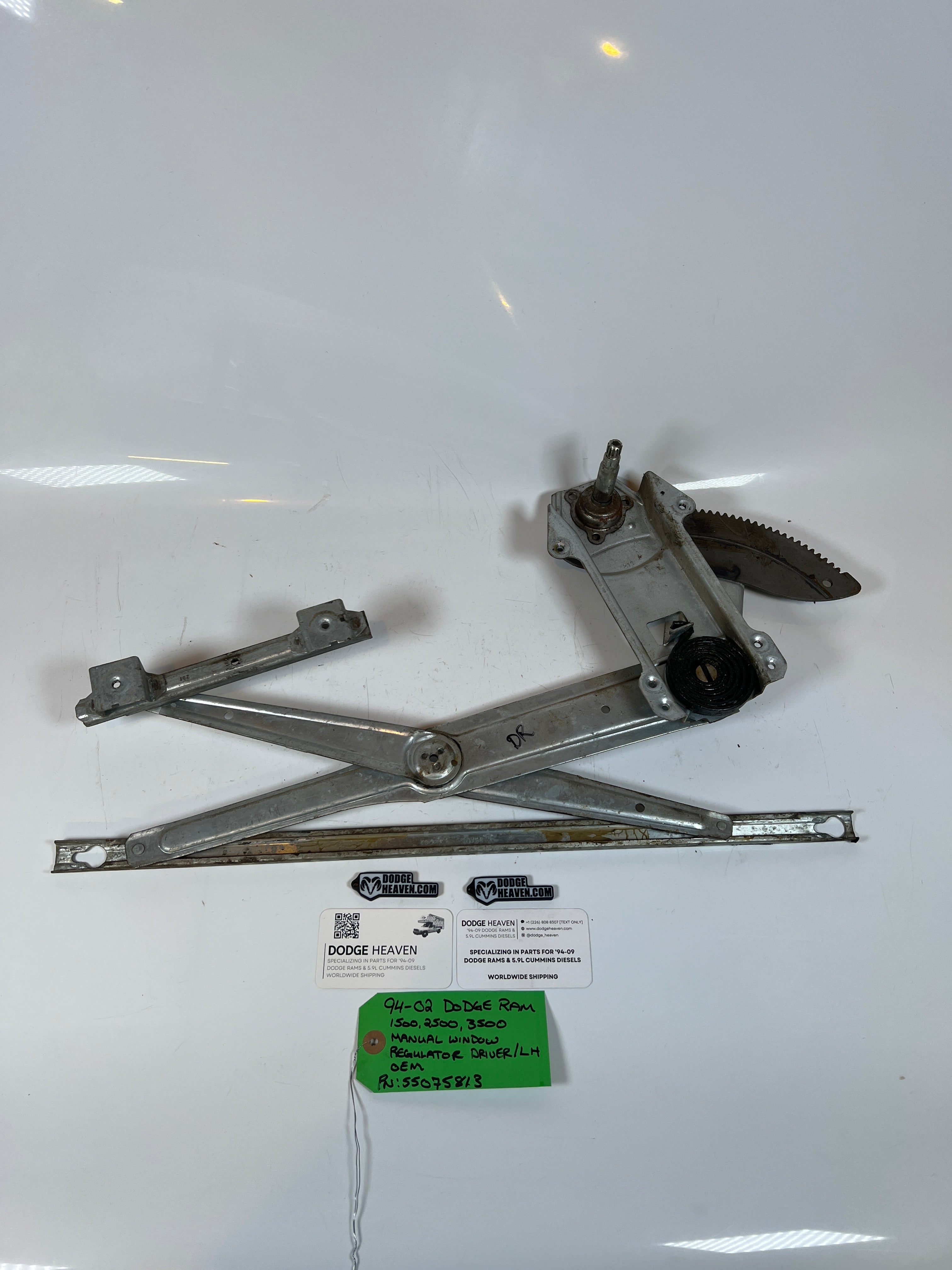 1994-2002 Dodge Ram 1500-3500 Manual Window Regulator Assembly Driver LH