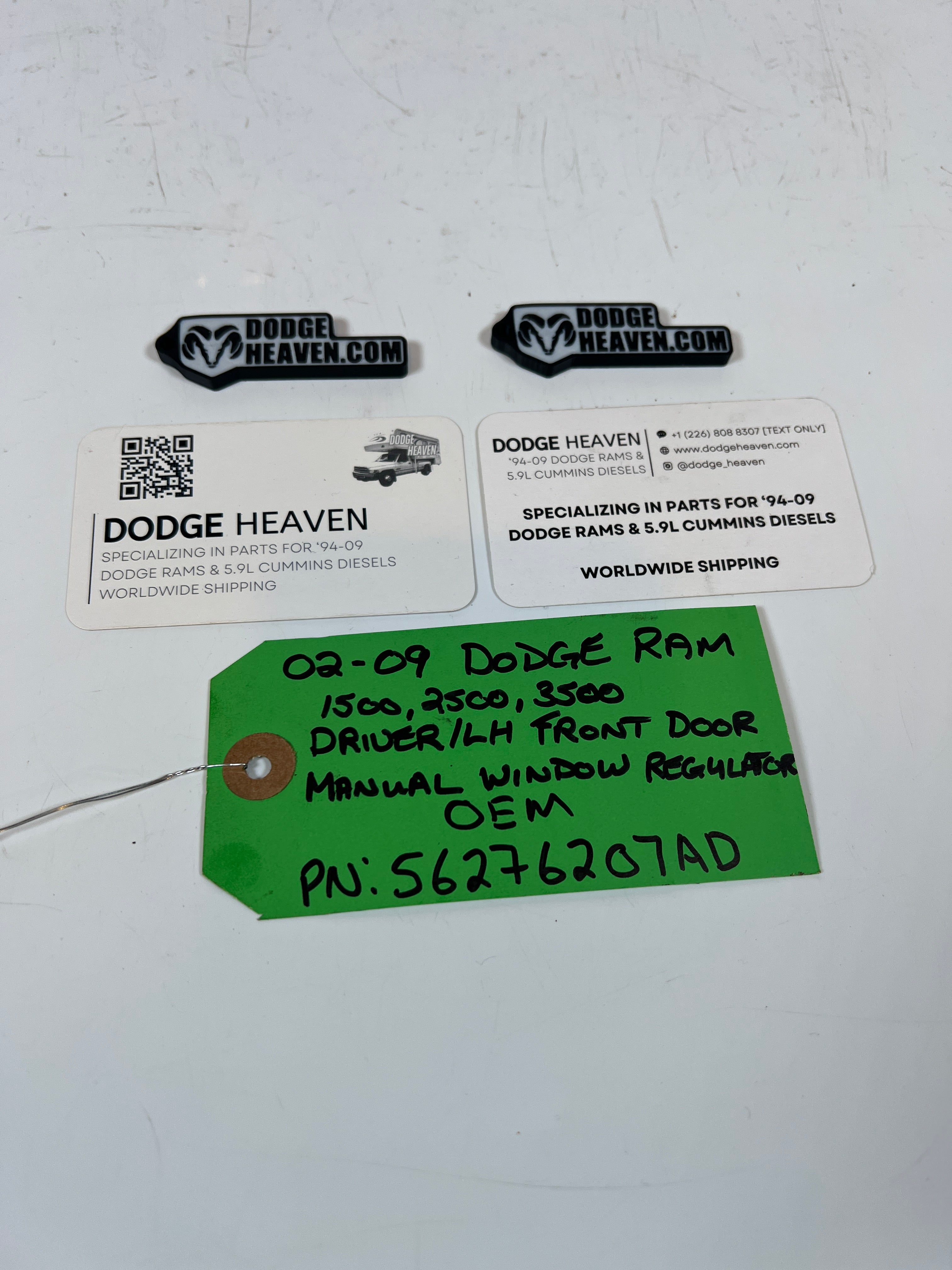 2002-2009 Dodge Ram 1500-3500 Manual Window Regulator Front Driver LH