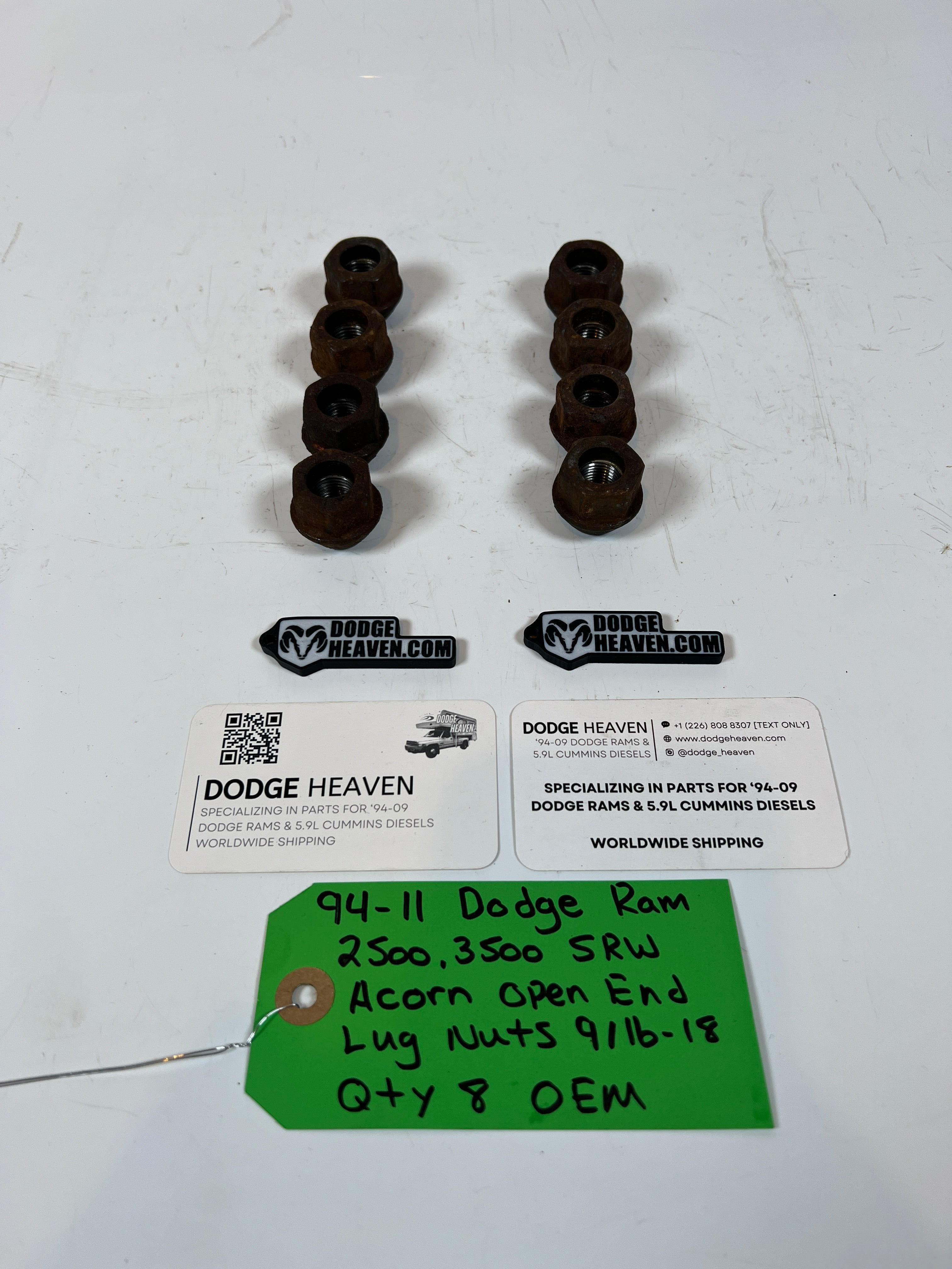 1994-2011 Dodge Ram 2500 3500 SRW Acorn Style Lug Nuts 9/16-18 QTY 8