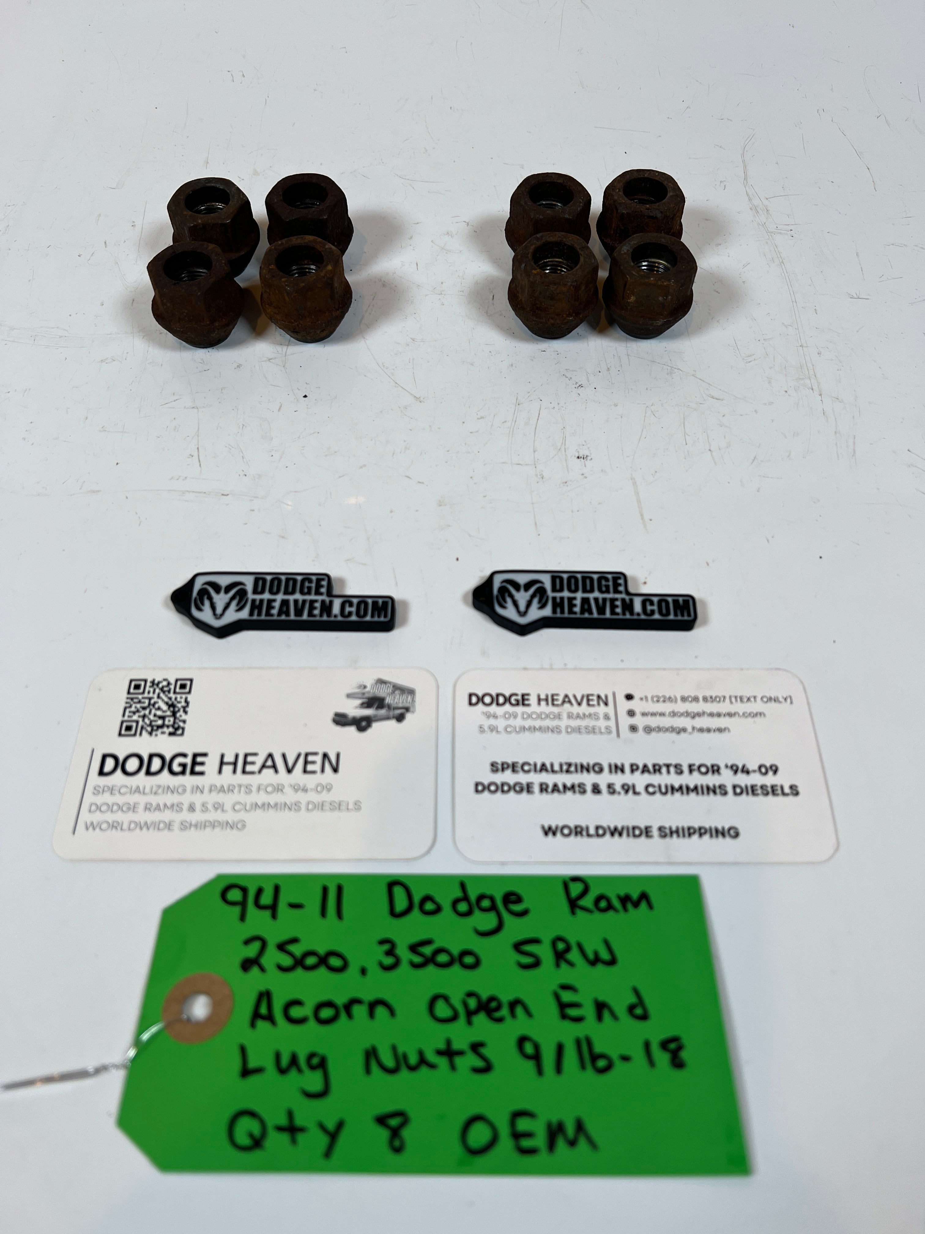 1994-2011 Dodge Ram 2500 3500 SRW Acorn Style Lug Nuts 9/16-18 QTY 8