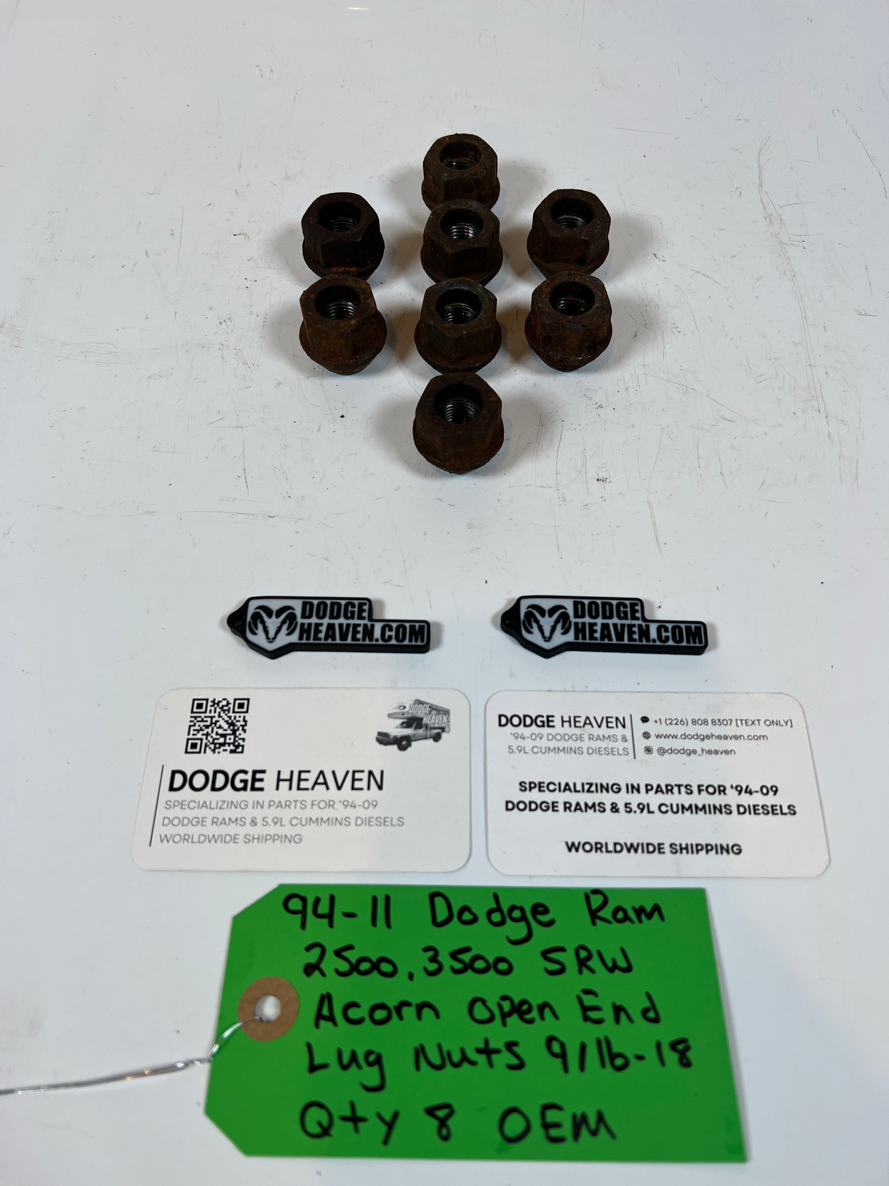 1994-2011 Dodge Ram 2500 3500 SRW Acorn Style Lug Nuts 9/16-18 QTY 8