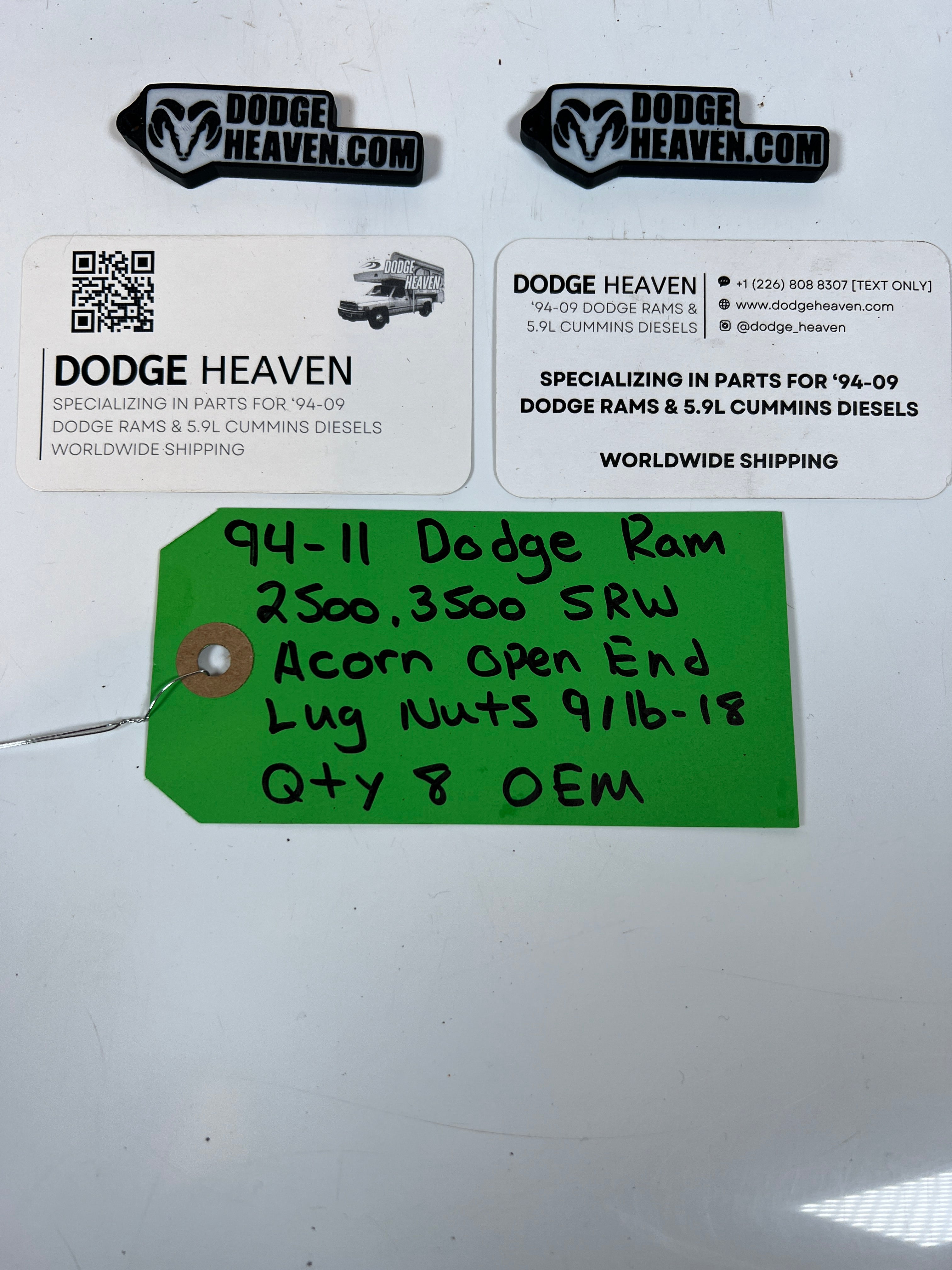 1994-2011 Dodge Ram 2500 3500 SRW Acorn Style Lug Nuts 9/16-18 QTY 8