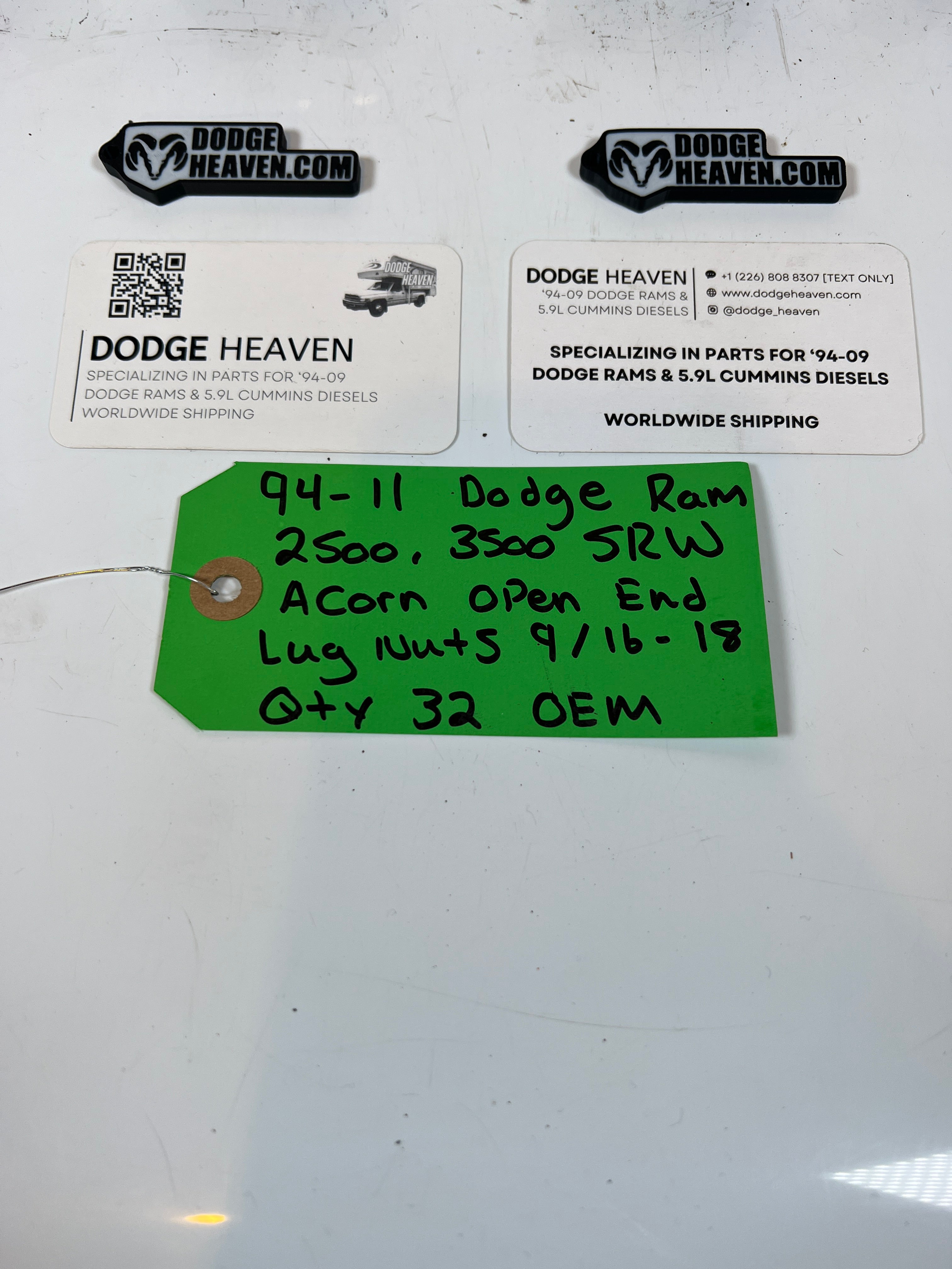 1994-2011 Dodge Ram 2500 3500 SRW Acorn Style Lug Nuts 9/16-18 QTY 32