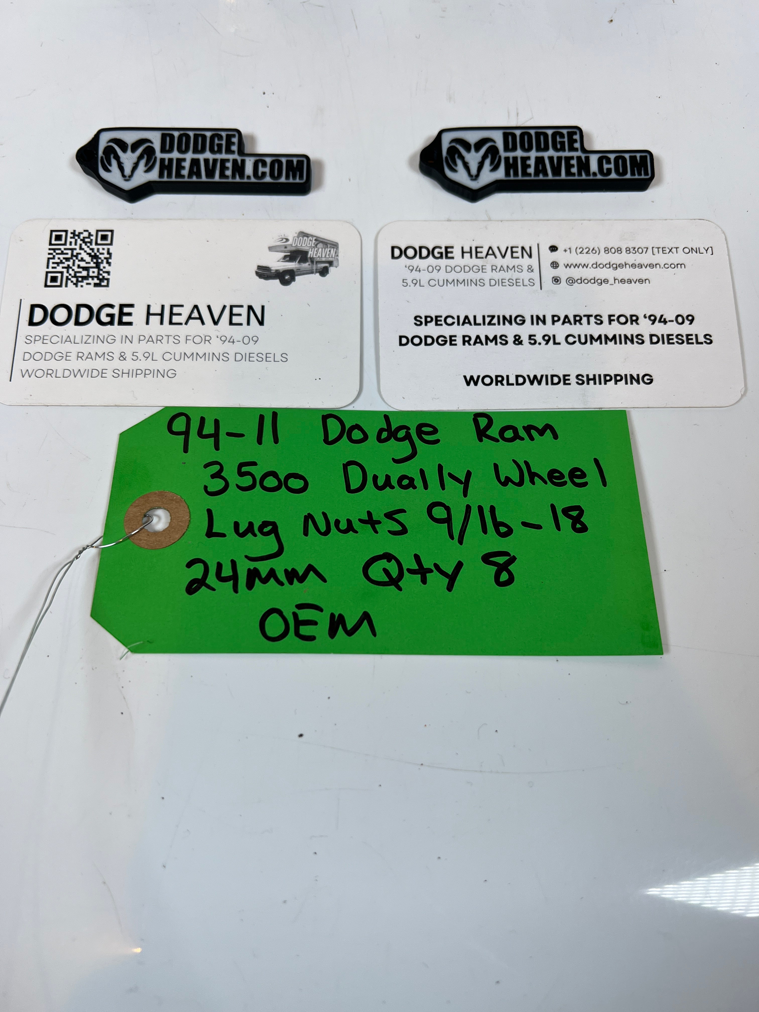 1994-2011 Dodge Ram 3500 DRW Dually Wheel Lug Nuts 9/16-18 (24MM) Qty 8