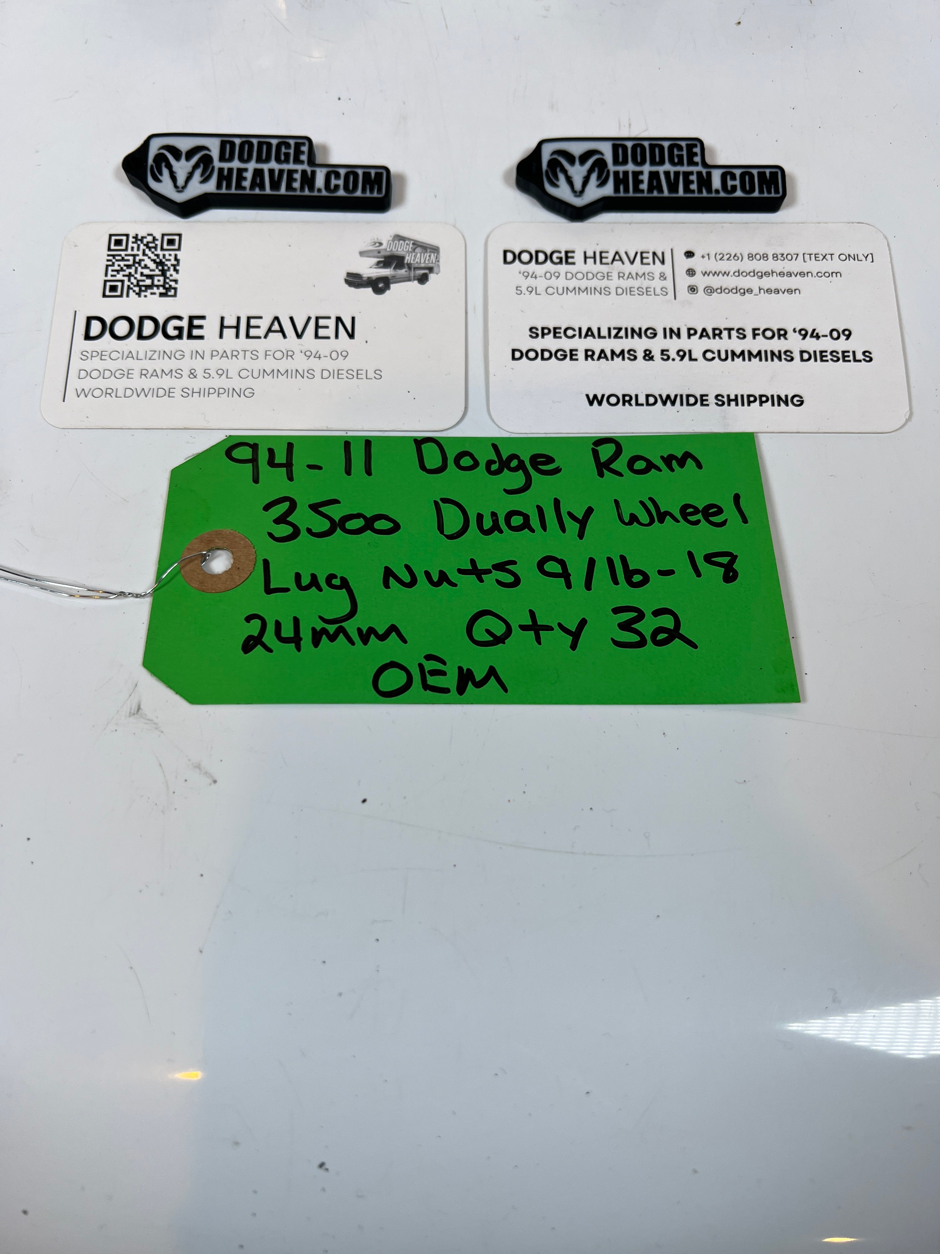 1994-2011 Dodge Ram 3500 DRW Dually Wheel Lug Nuts 9/16-18 (24MM) Qty 32