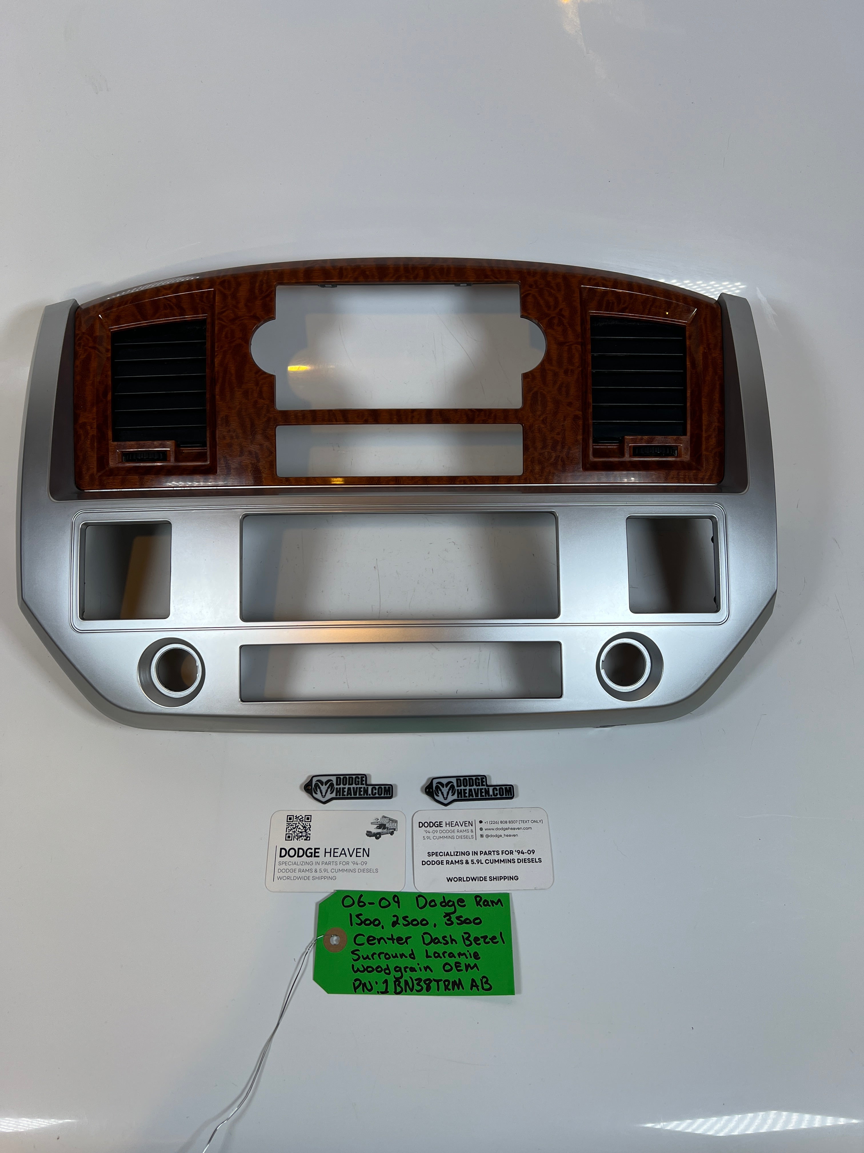 2006-2009 Dodge Ram 1500-3500 Laramie Wood Grain Center Dash Bezel