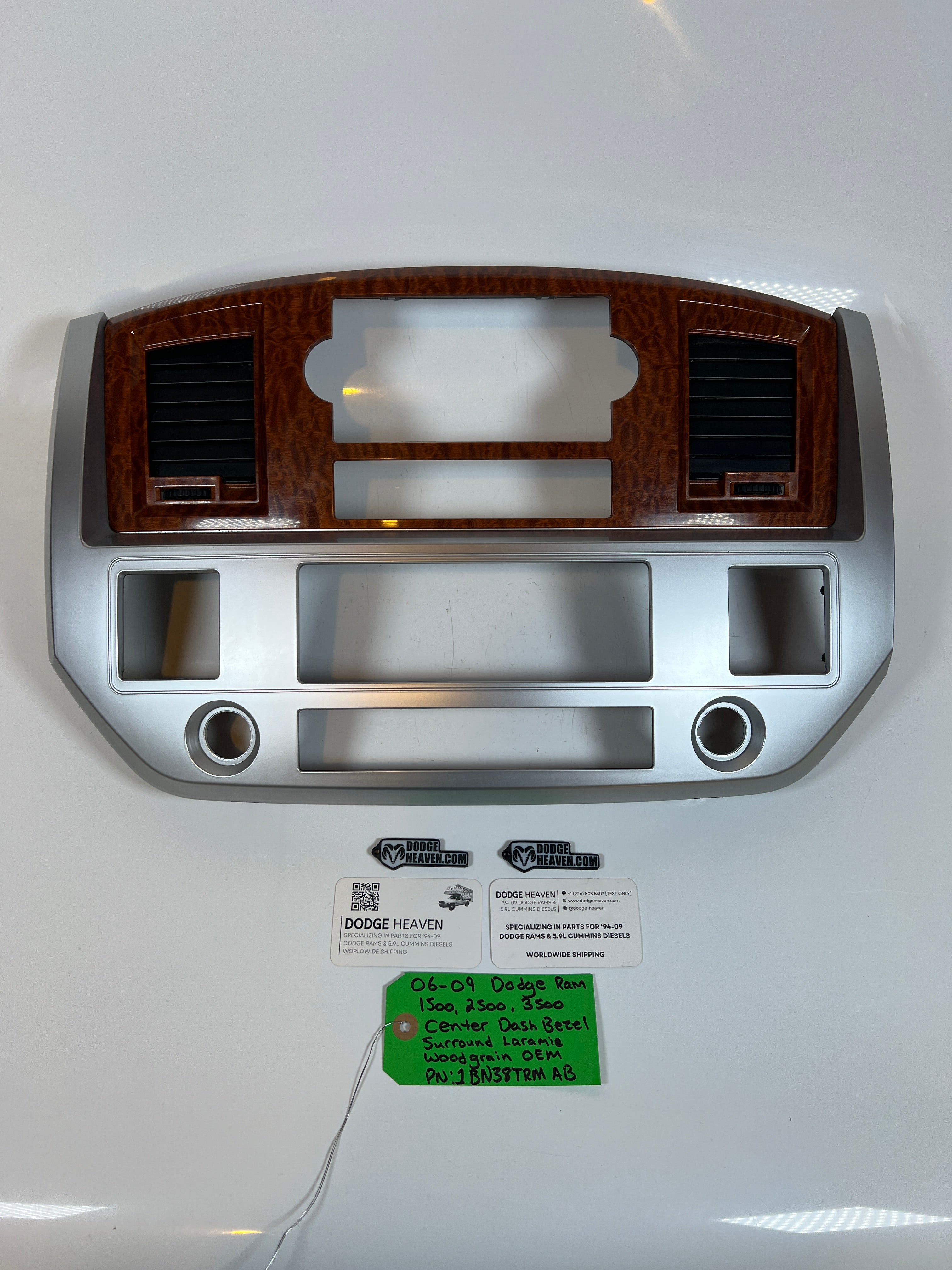 2006-2009 Dodge Ram 1500-3500 Laramie Wood Grain Center Dash Bezel