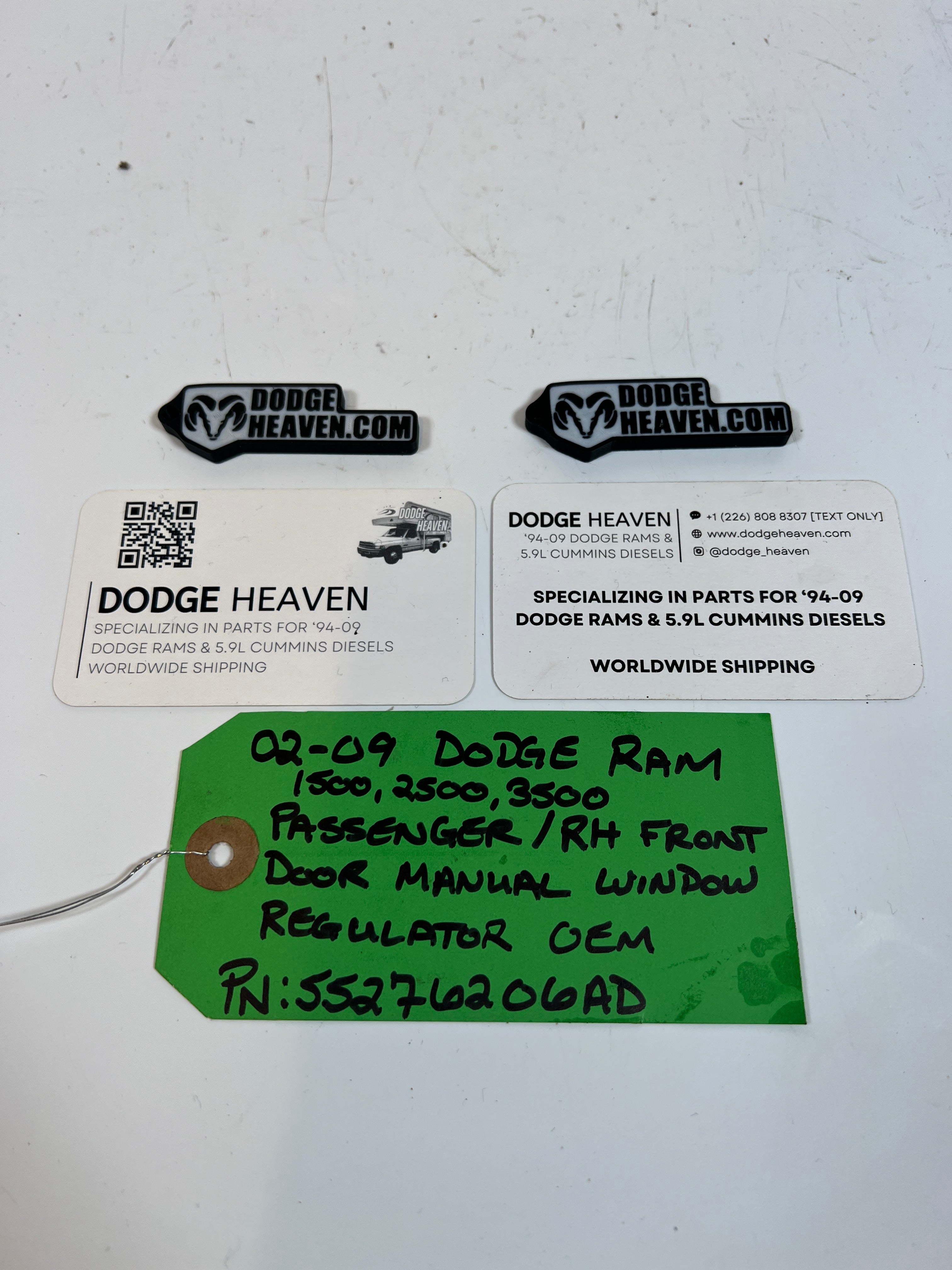 2002-2009 Dodge Ram 1500-3500 Manual Window Regulator Front Passenger LH