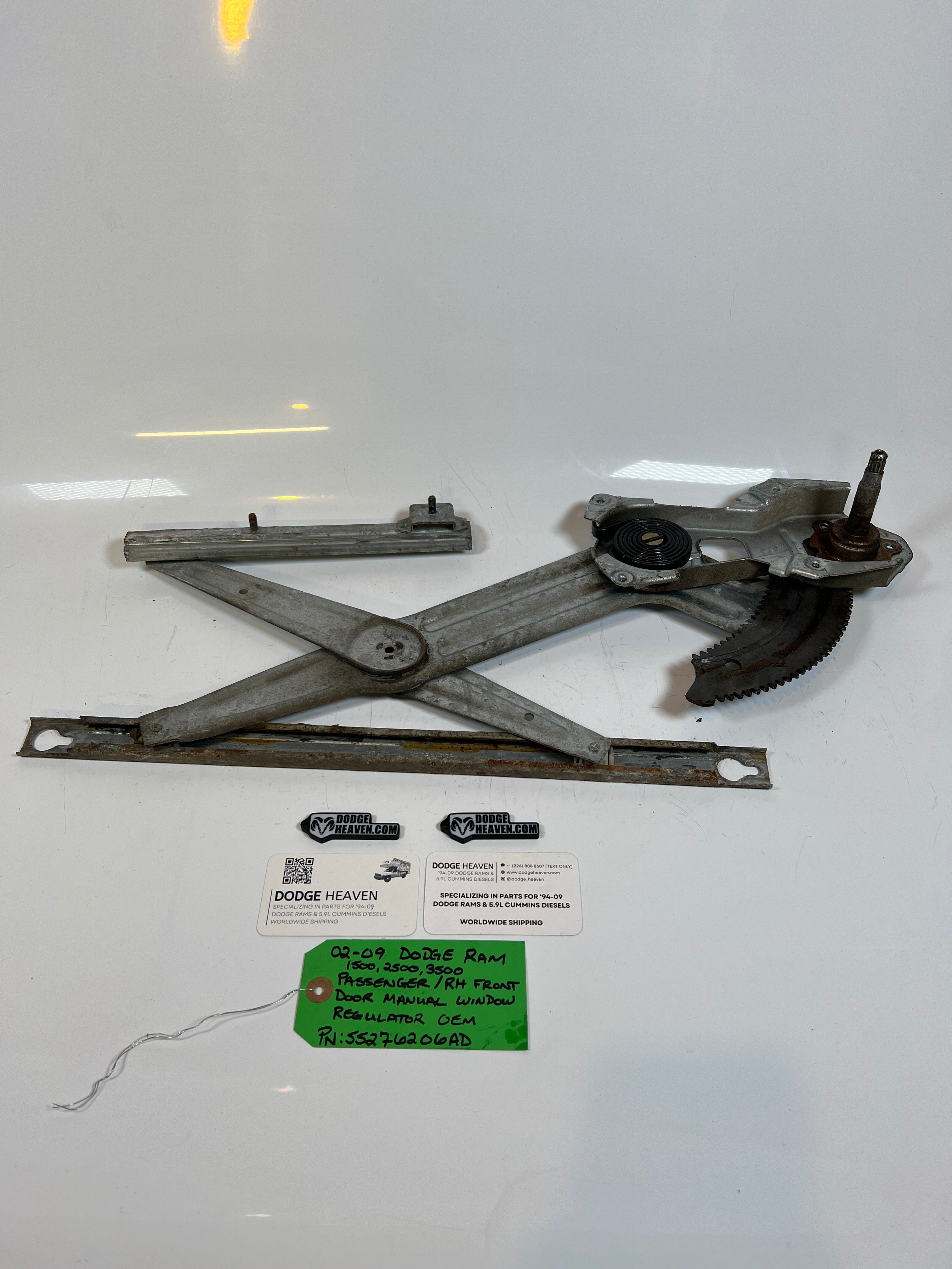 2002-2009 Dodge Ram 1500-3500 Manual Window Regulator Front Passenger LH