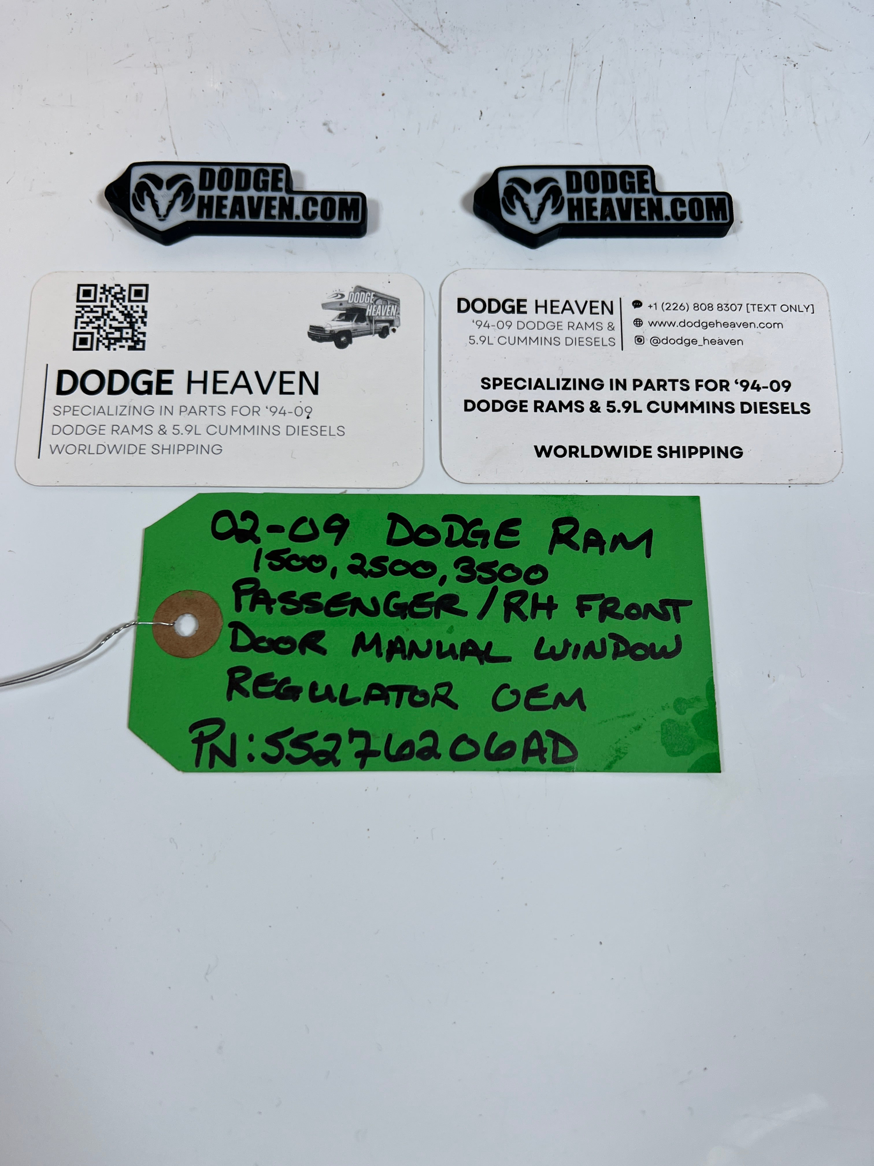 2002-2009 Dodge Ram 1500-3500 Manual Window Regulator Front Passenger LH