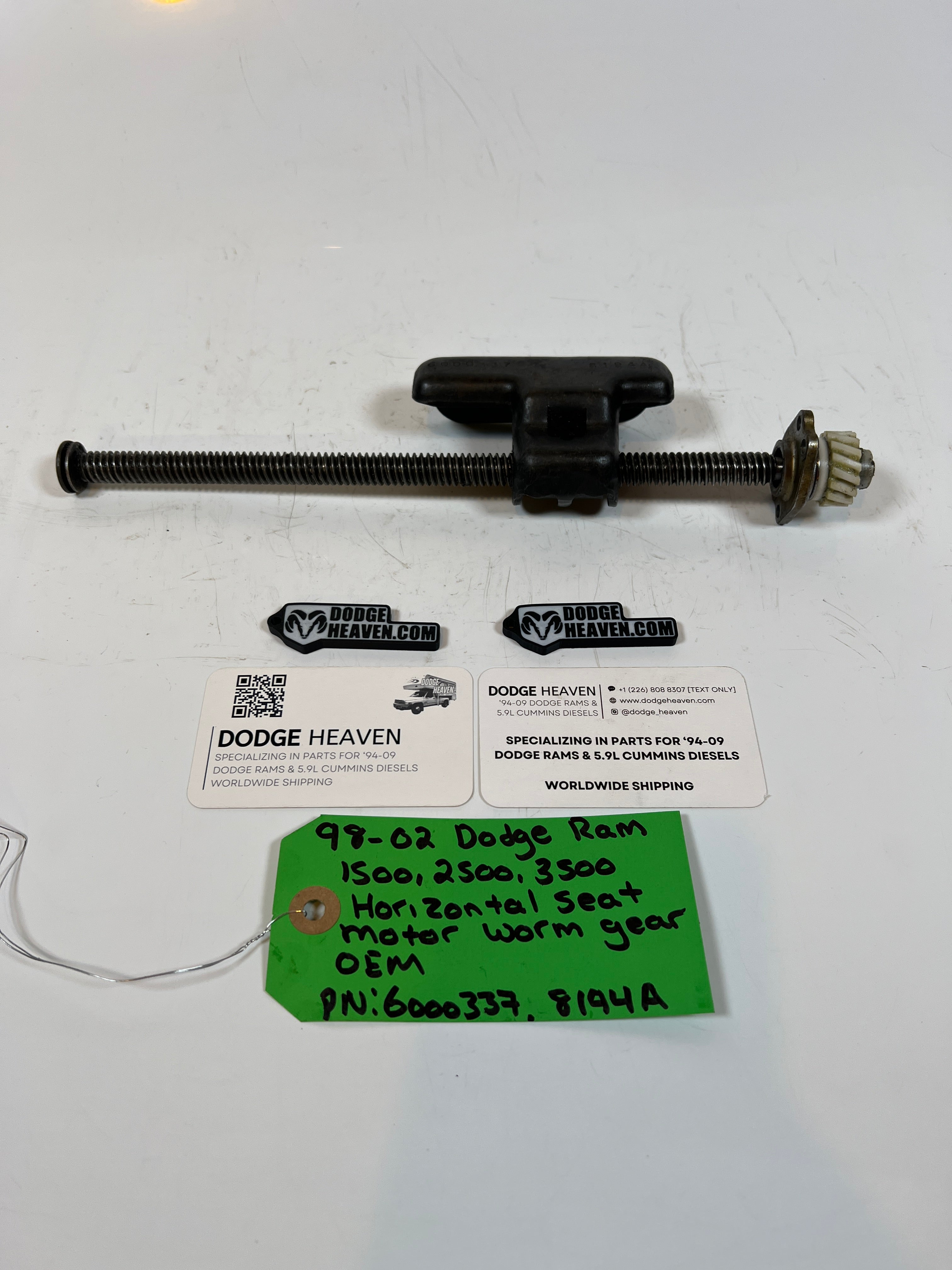 1998-2002 Dodge Ram 1500-3500 Horizontal Seat Motor Worm Gear