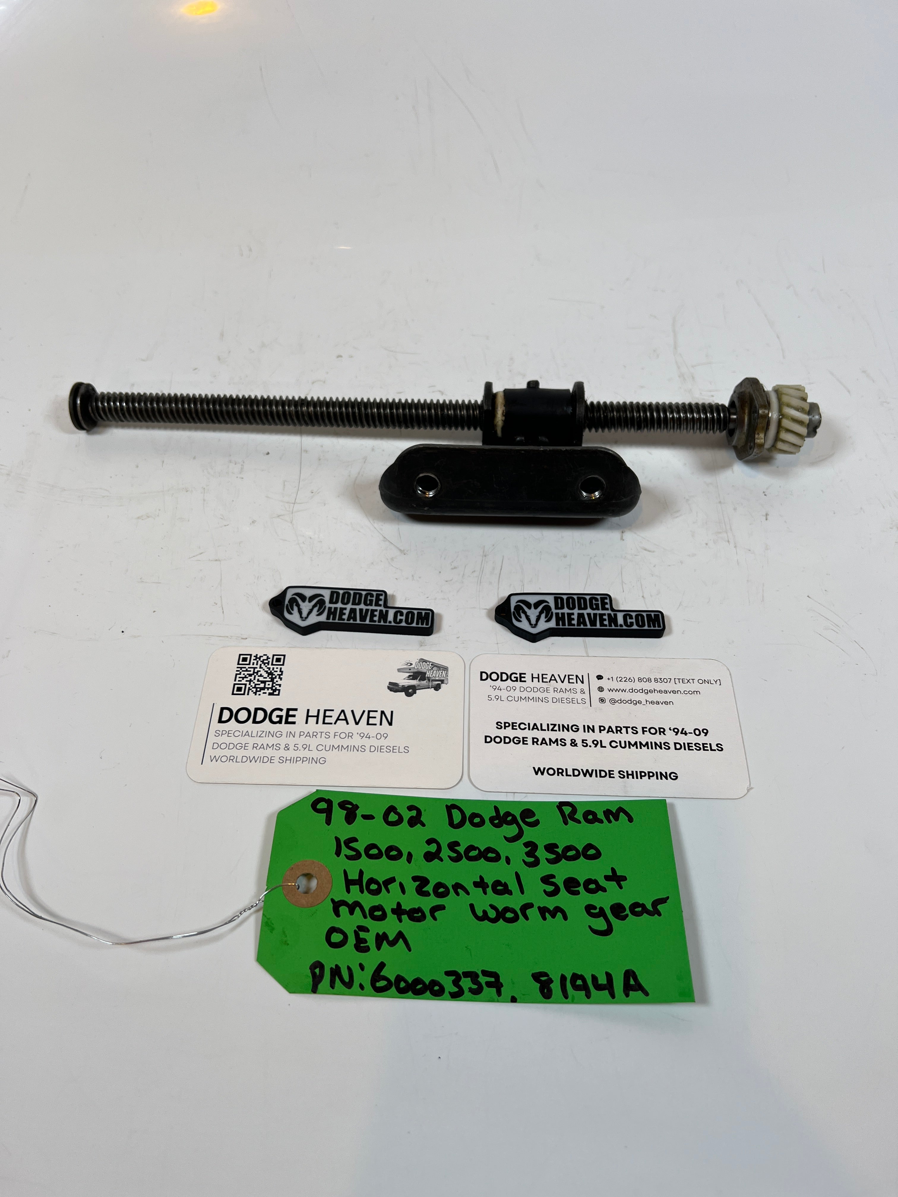 1998-2002 Dodge Ram 1500-3500 Horizontal Seat Motor Worm Gear