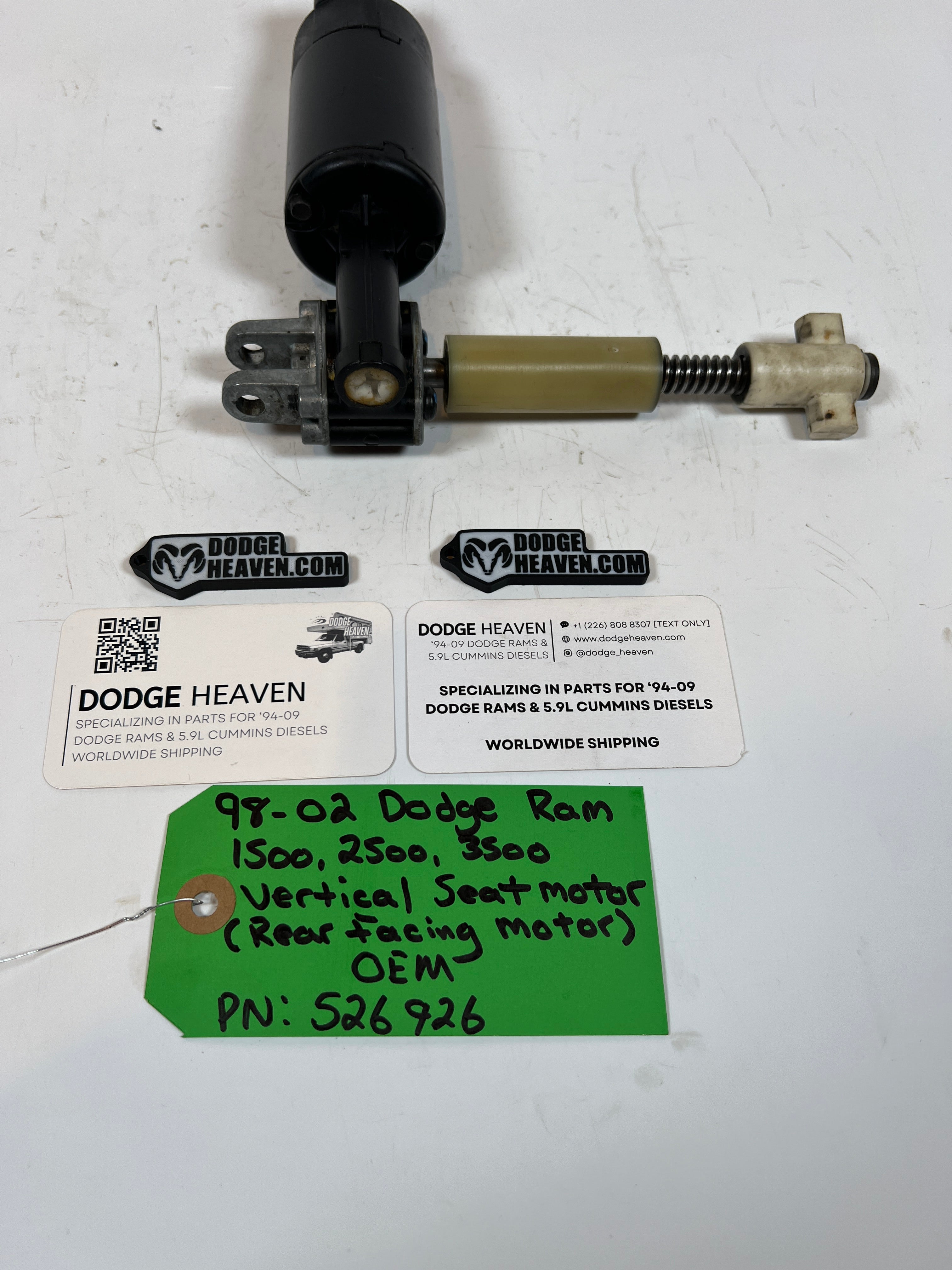 1998-2002 Dodge Ram 1500-3500 Vertical Seat Motor (Rear Facing Motor)