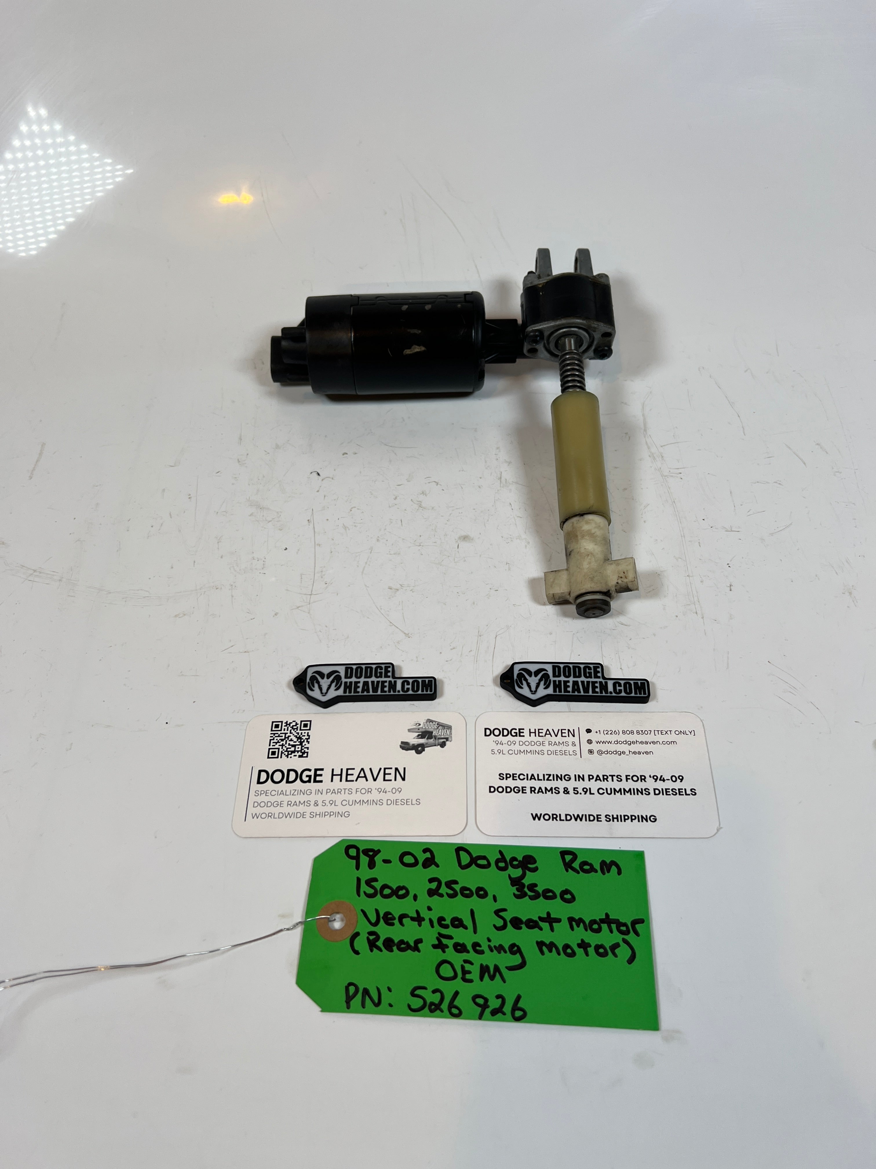 1998-2002 Dodge Ram 1500-3500 Vertical Seat Motor (Rear Facing Motor)