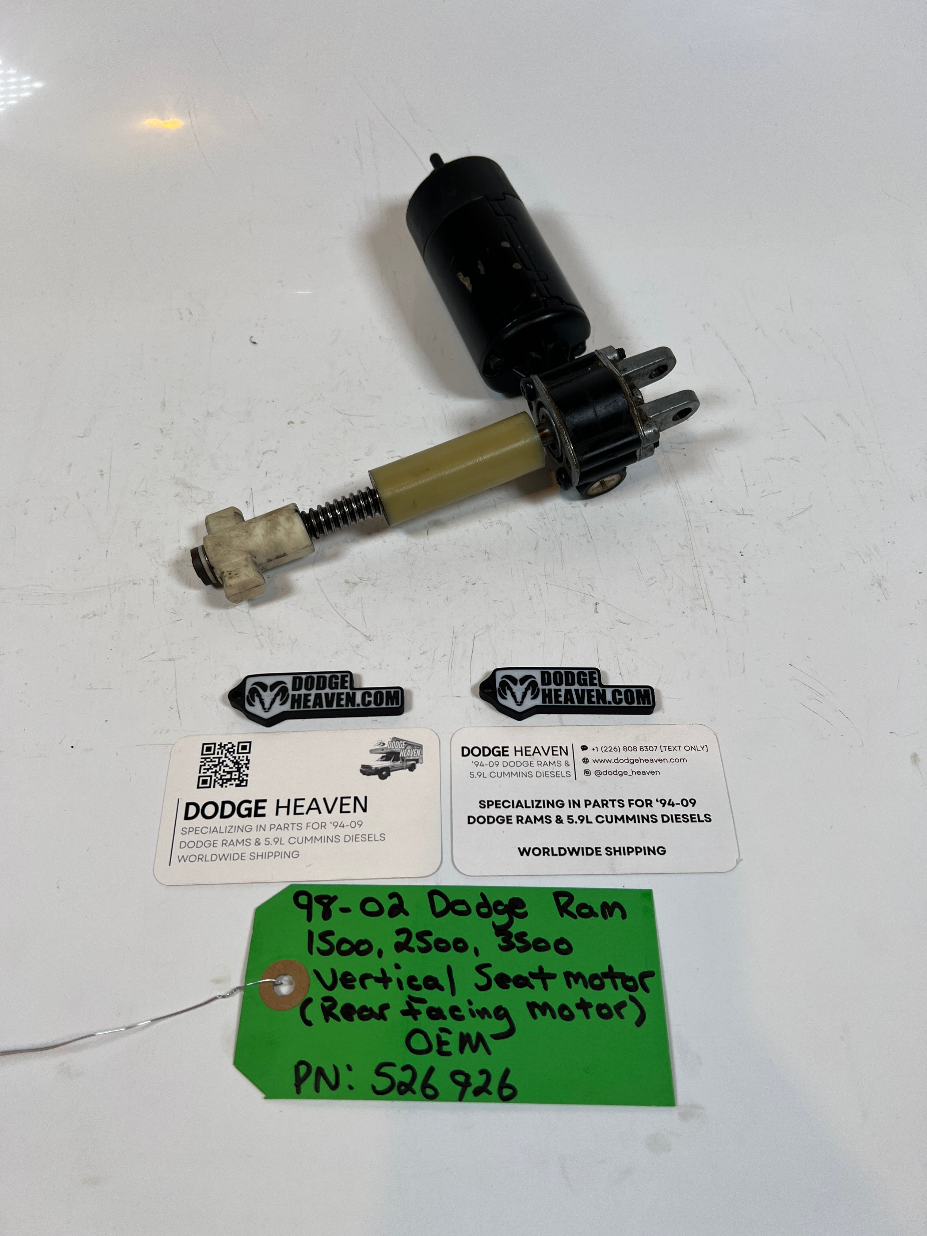 1998-2002 Dodge Ram 1500-3500 Vertical Seat Motor (Rear Facing Motor)
