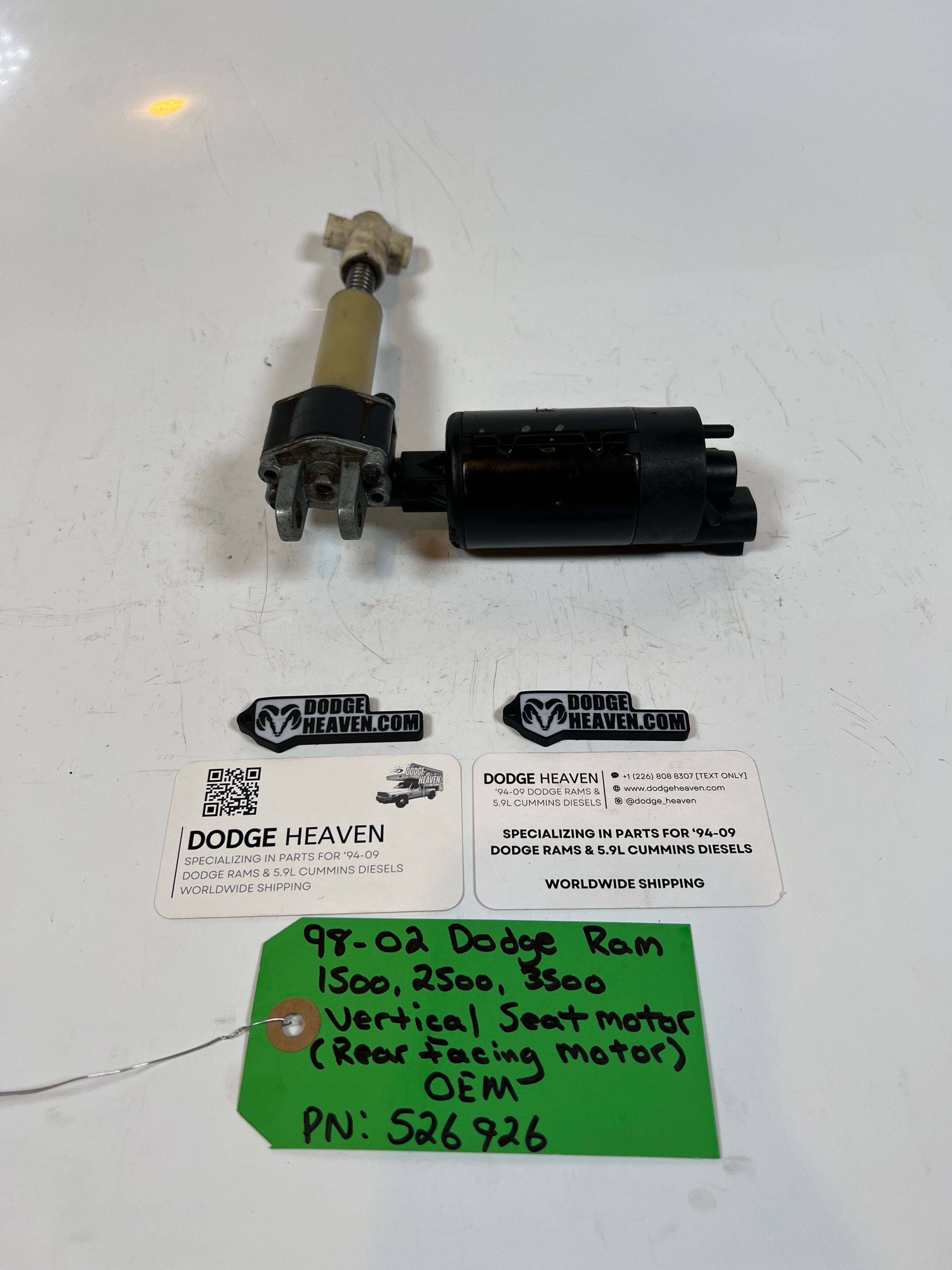 1998-2002 Dodge Ram 1500-3500 Vertical Seat Motor (Rear Facing Motor)