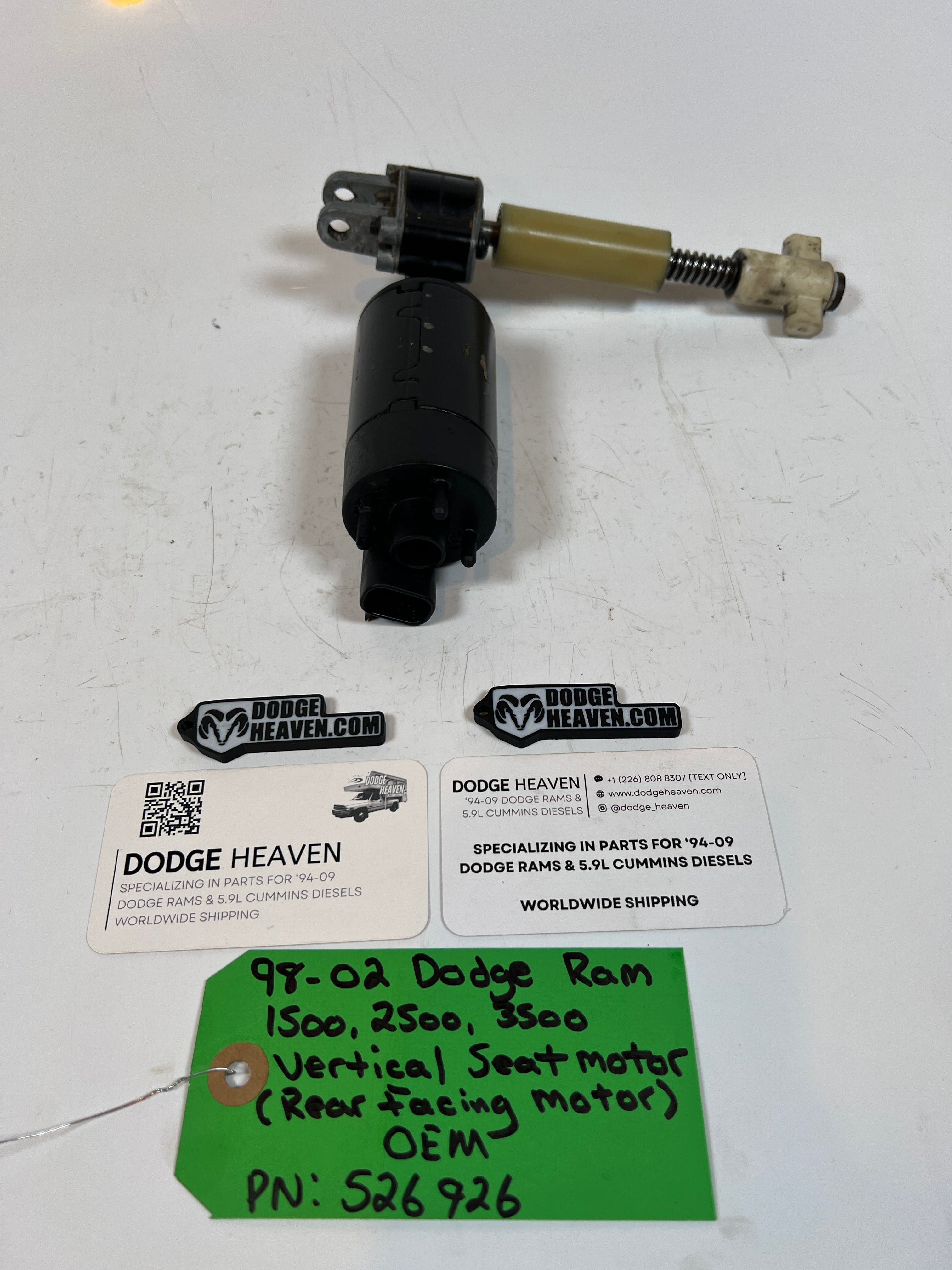 1998-2002 Dodge Ram 1500-3500 Vertical Seat Motor (Rear Facing Motor)