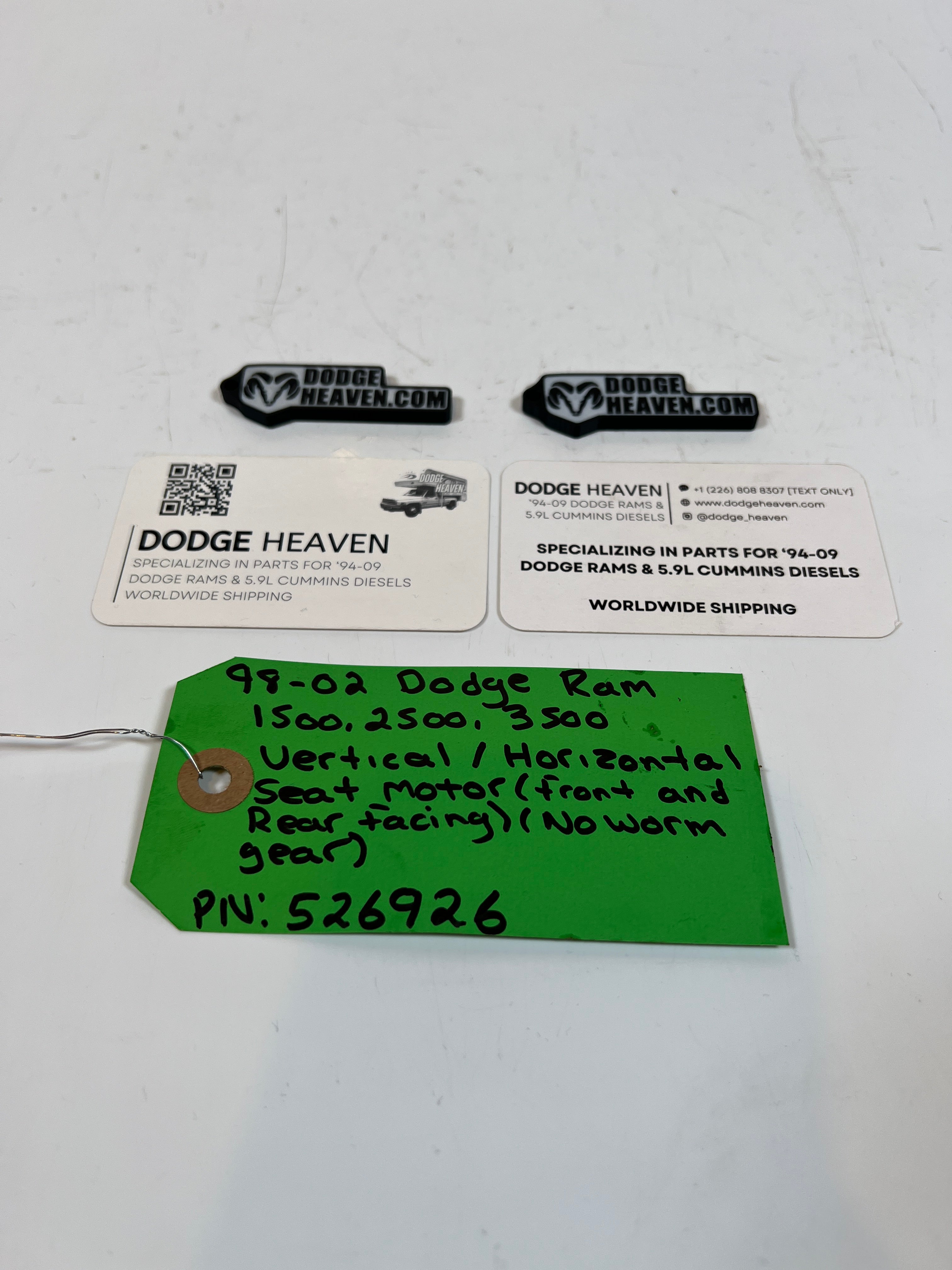 1998-2002 Dodge Ram 1500-3500 Vertical / Horizontal Seat Motor W/O Worm Gear