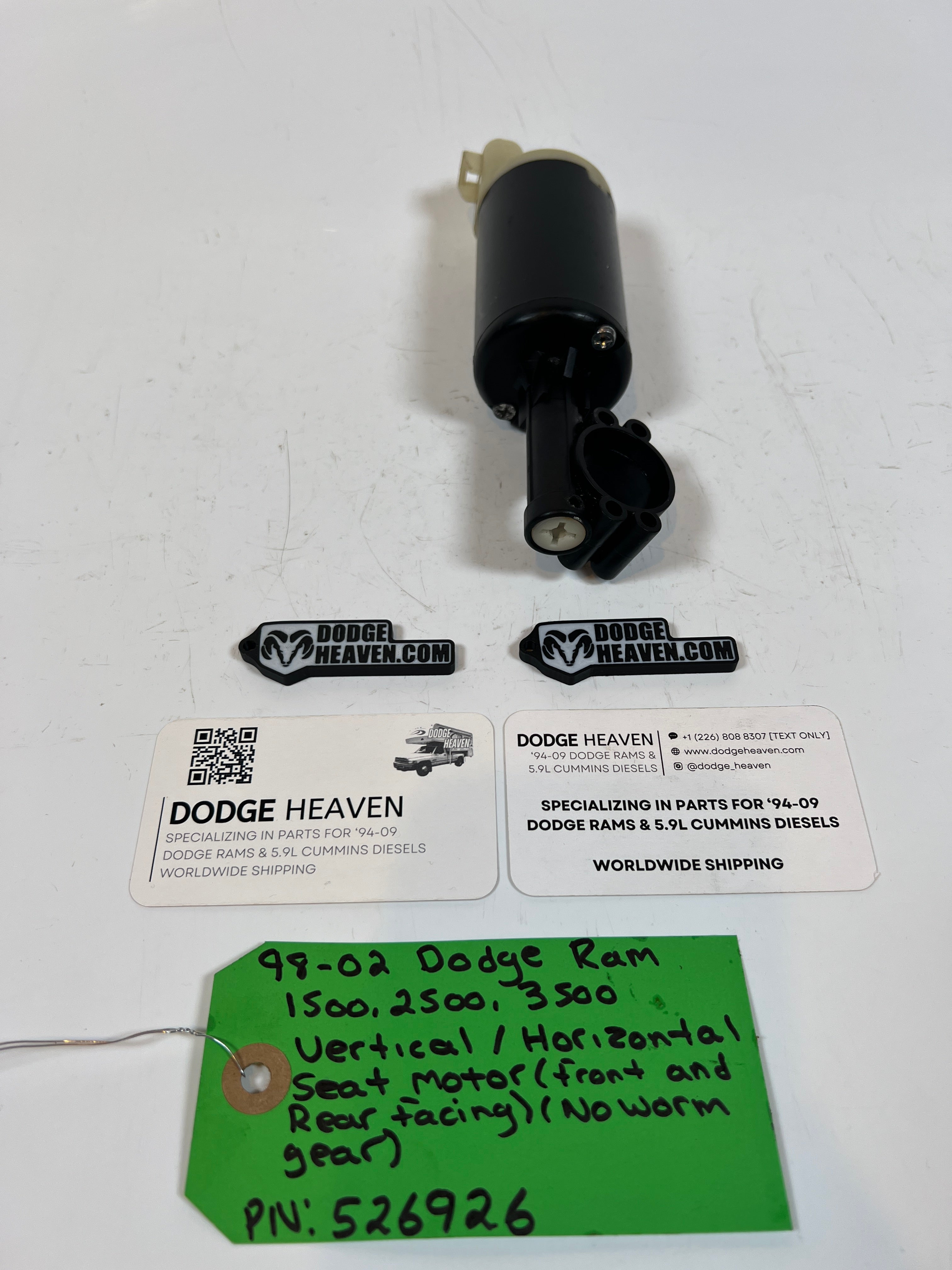 1998-2002 Dodge Ram 1500-3500 Vertical / Horizontal Seat Motor W/O Worm Gear