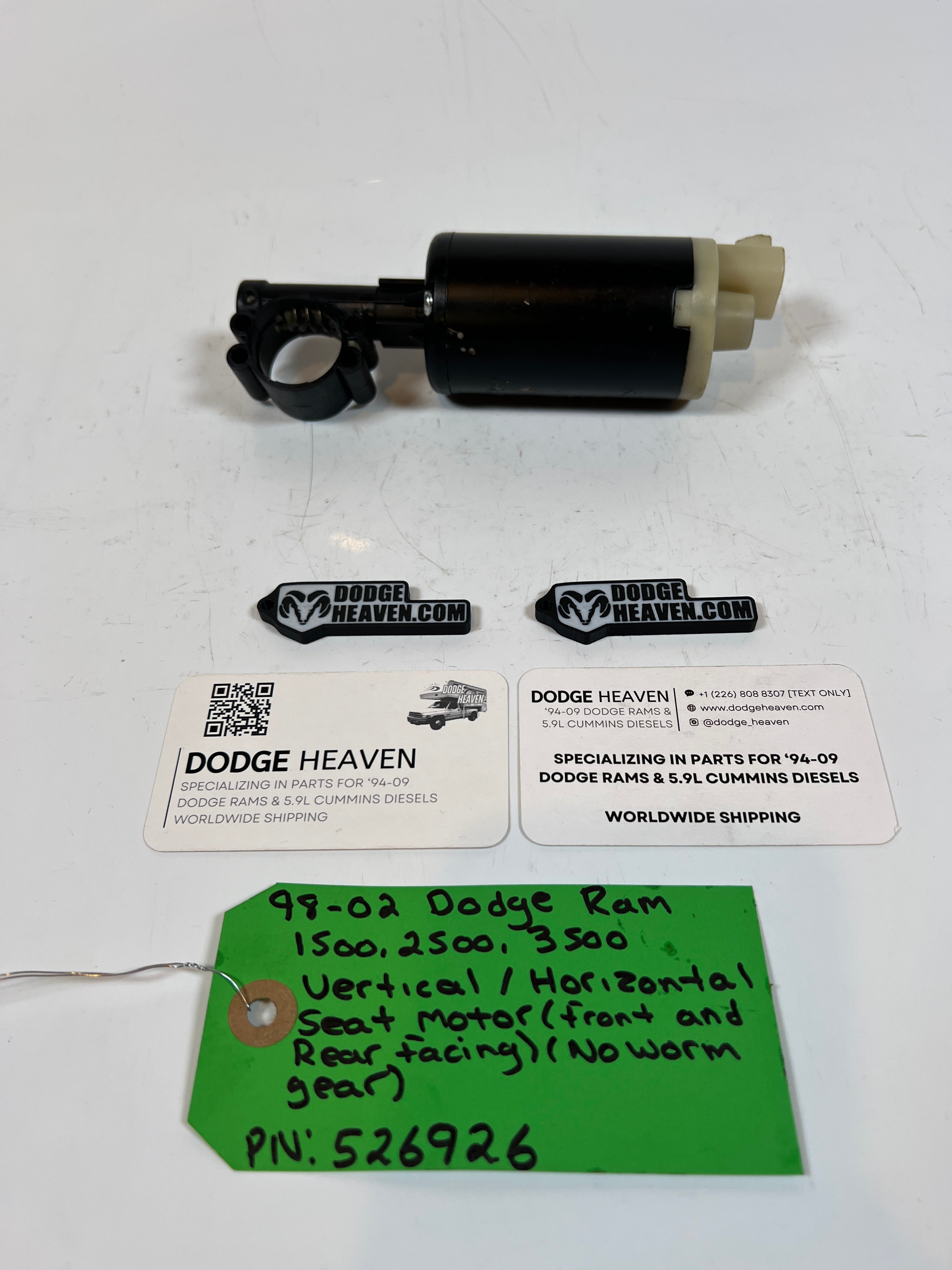 1998-2002 Dodge Ram 1500-3500 Vertical / Horizontal Seat Motor W/O Worm Gear