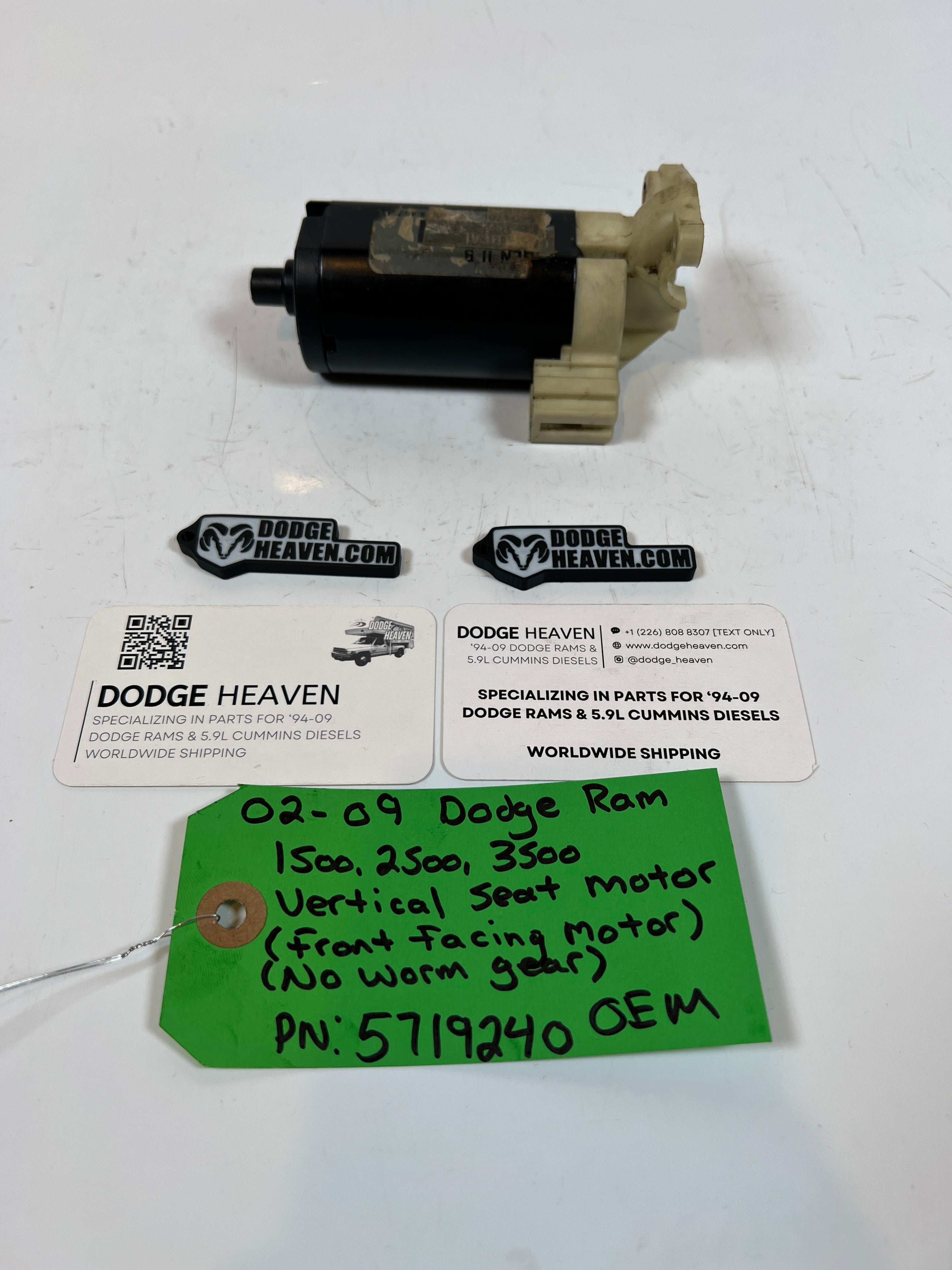 2002-2009 Dodge Ram Vertical Seat Motor Front Facing W/O Worm Gear