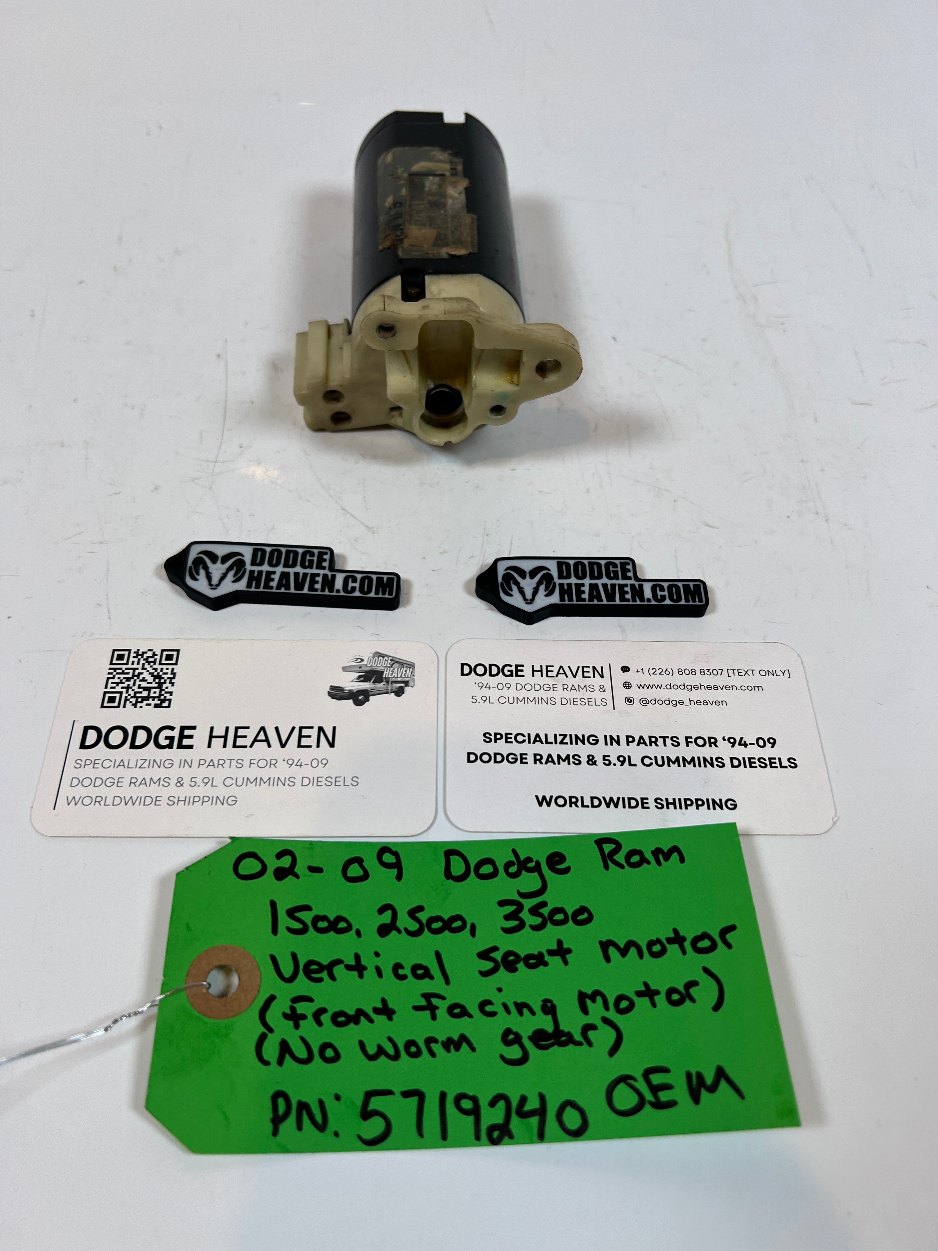 2002-2009 Dodge Ram Vertical Seat Motor Front Facing W/O Worm Gear