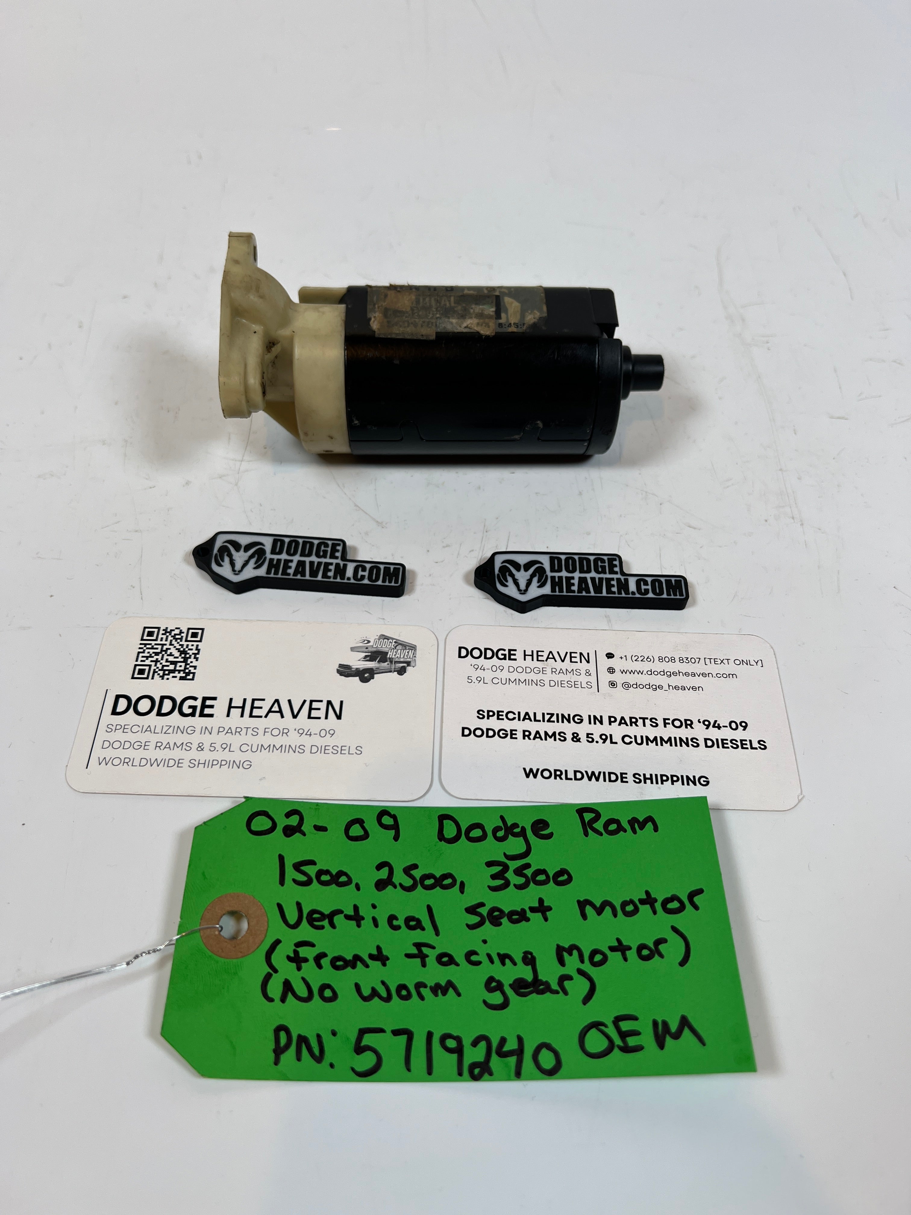 2002-2009 Dodge Ram Vertical Seat Motor Front Facing W/O Worm Gear