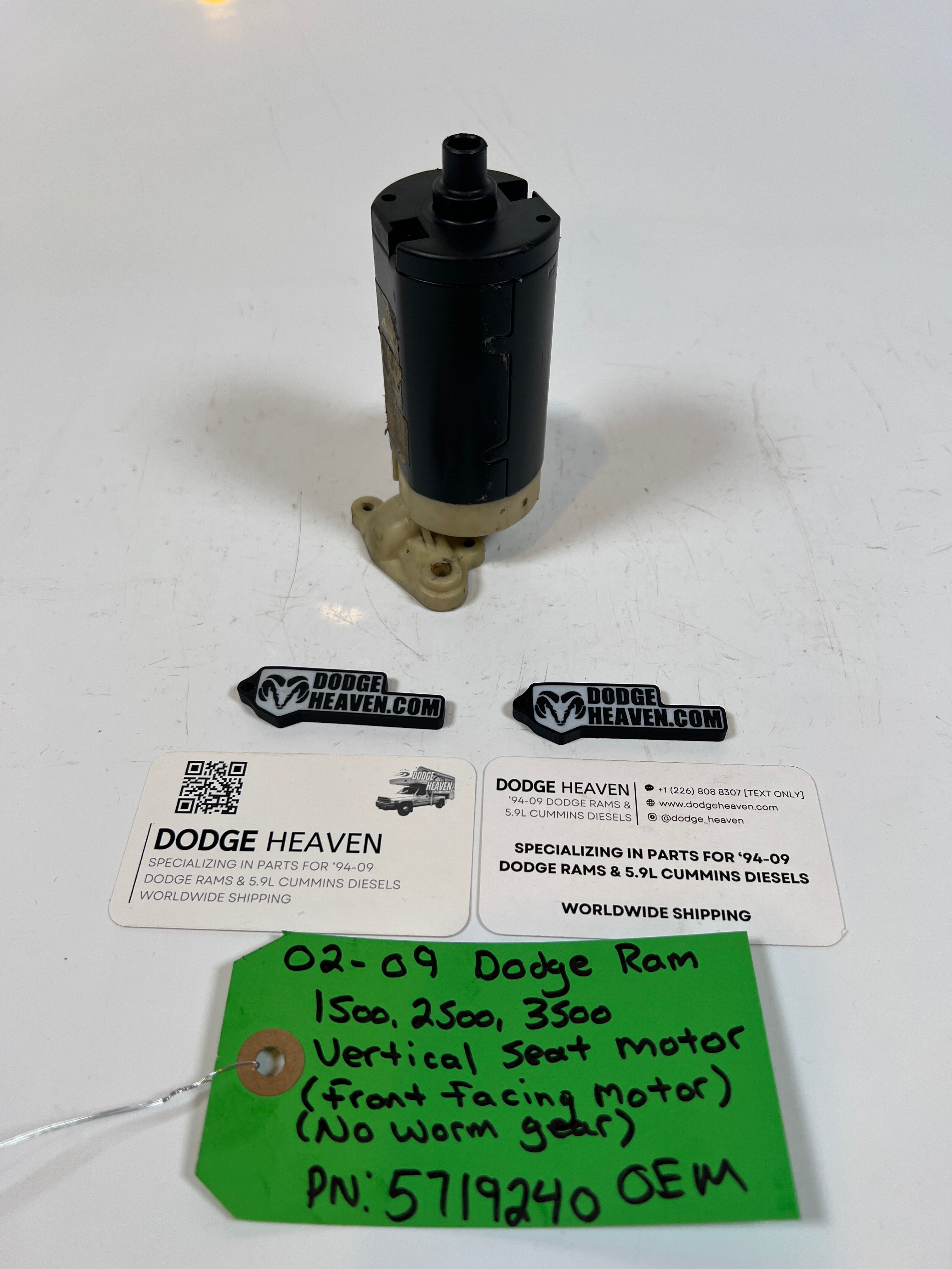 2002-2009 Dodge Ram Vertical Seat Motor Front Facing W/O Worm Gear