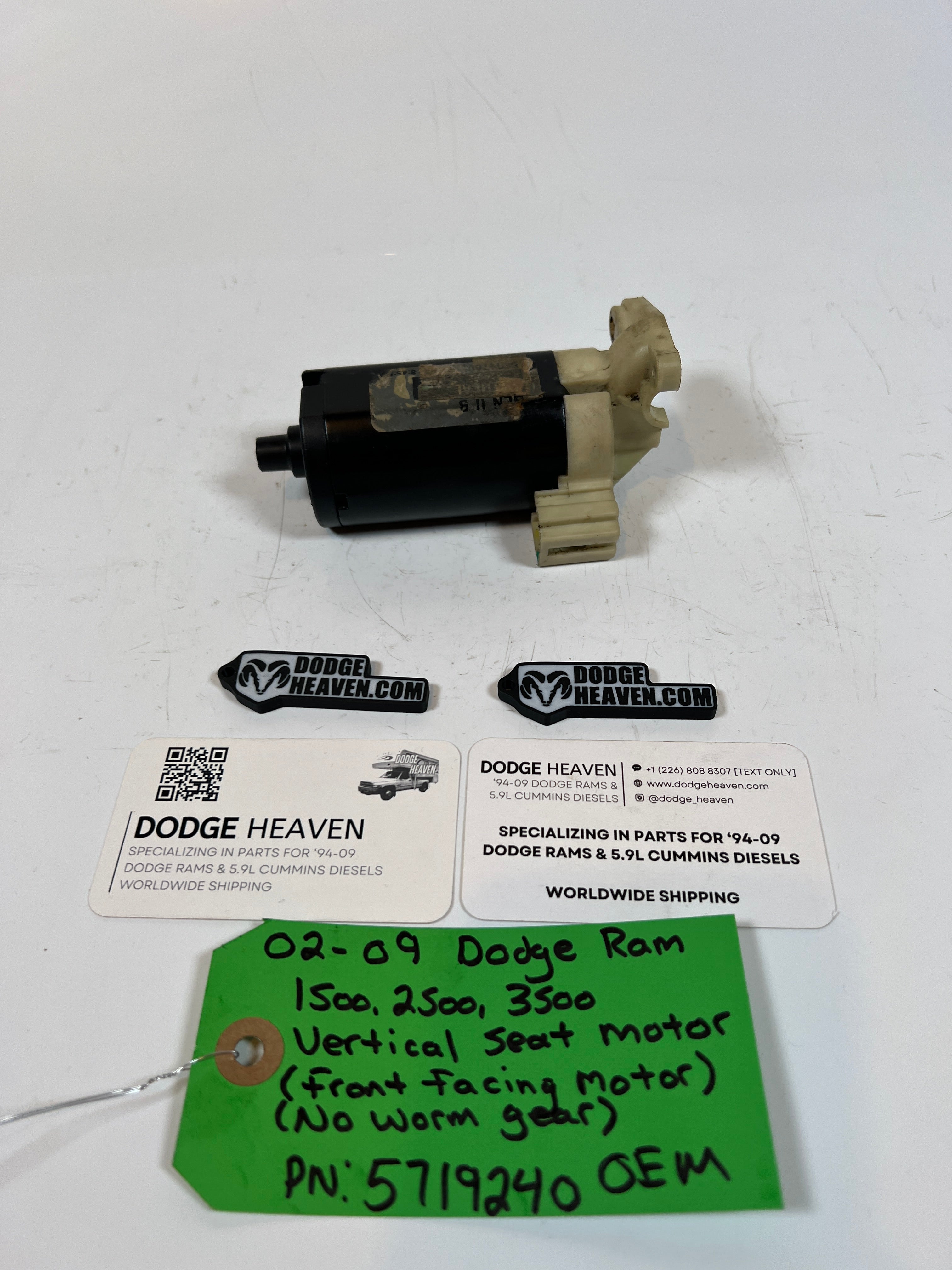 2002-2009 Dodge Ram Vertical Seat Motor Front Facing W/O Worm Gear