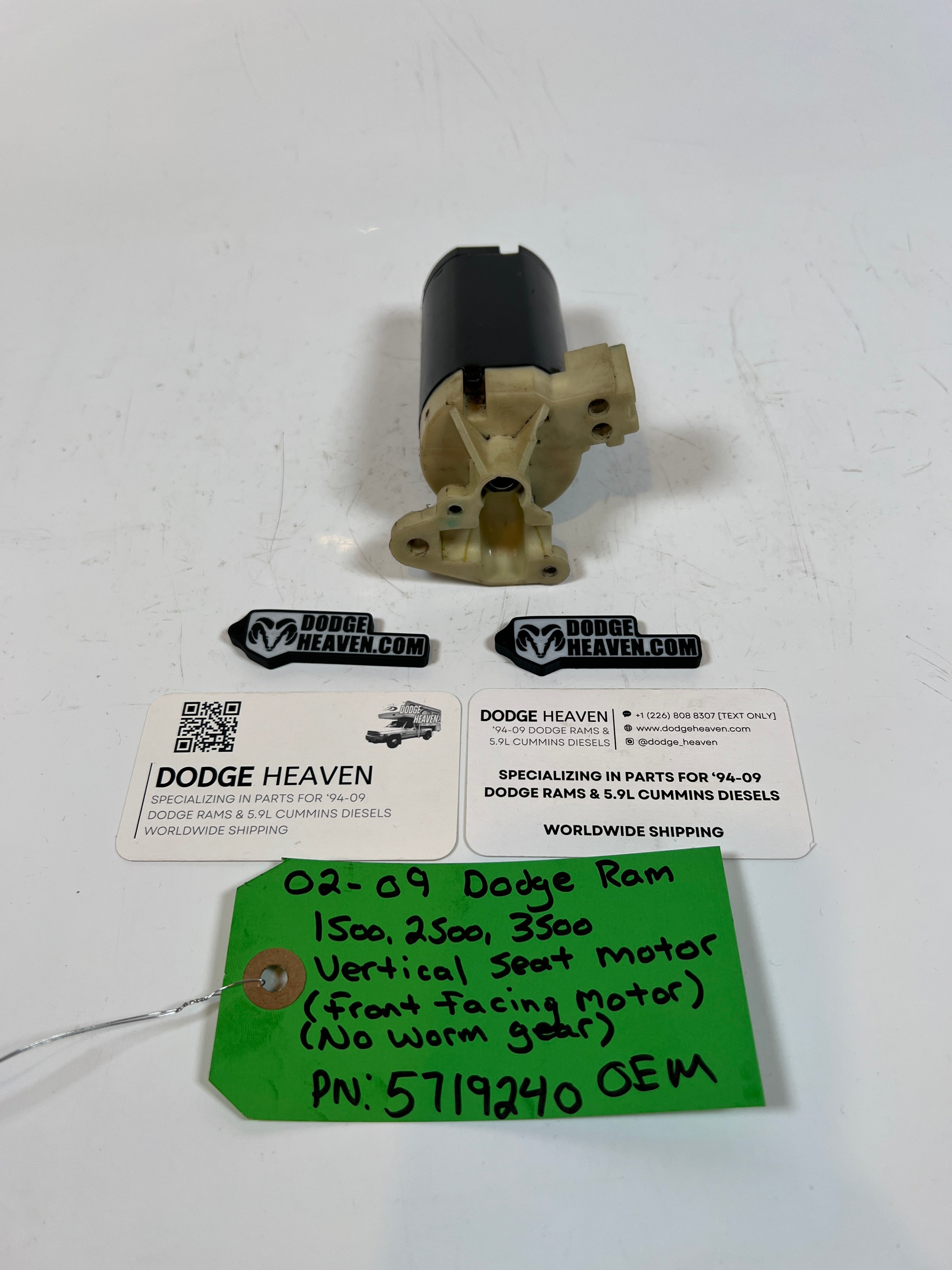 2002-2009 Dodge Ram Vertical Seat Motor Front Facing W/O Worm Gear