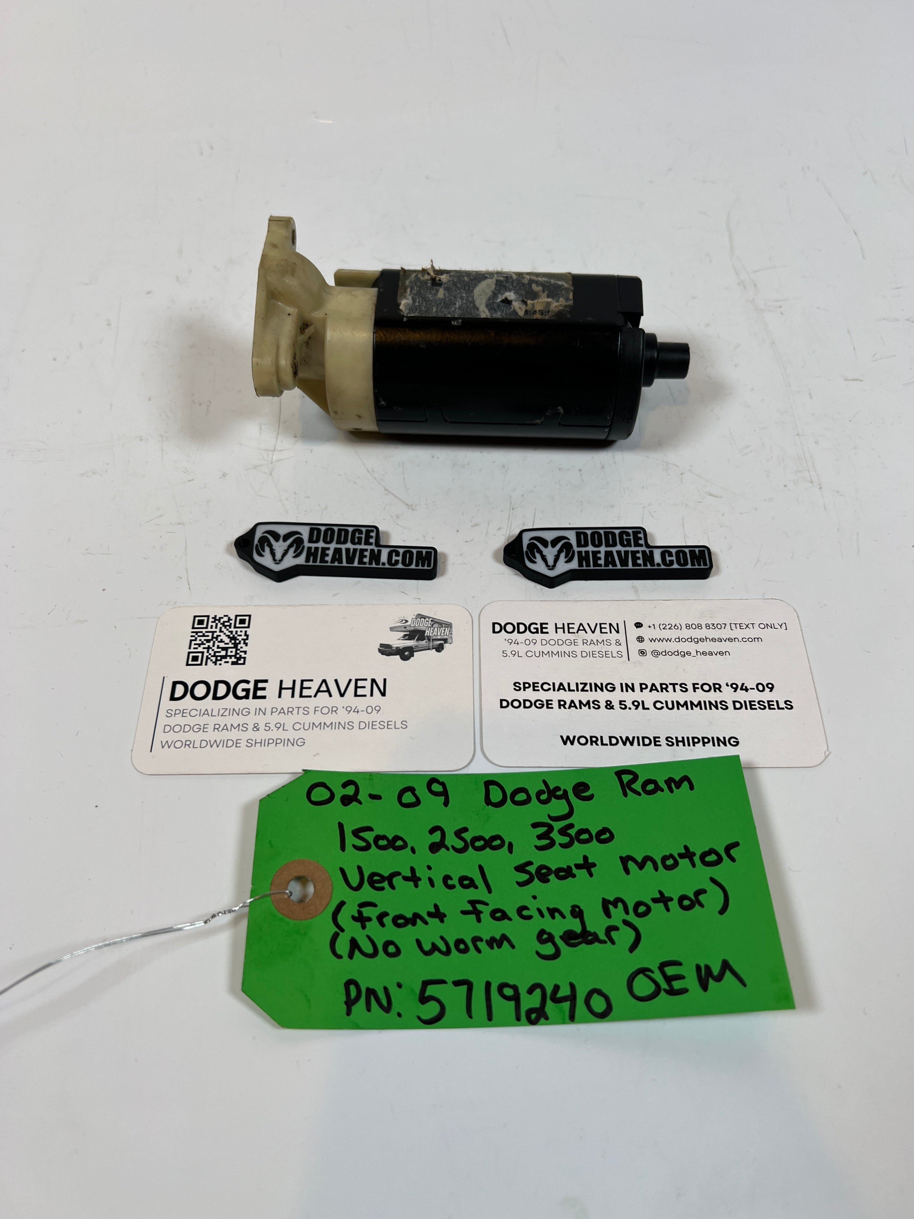 2002-2009 Dodge Ram Vertical Seat Motor Front Facing W/O Worm Gear