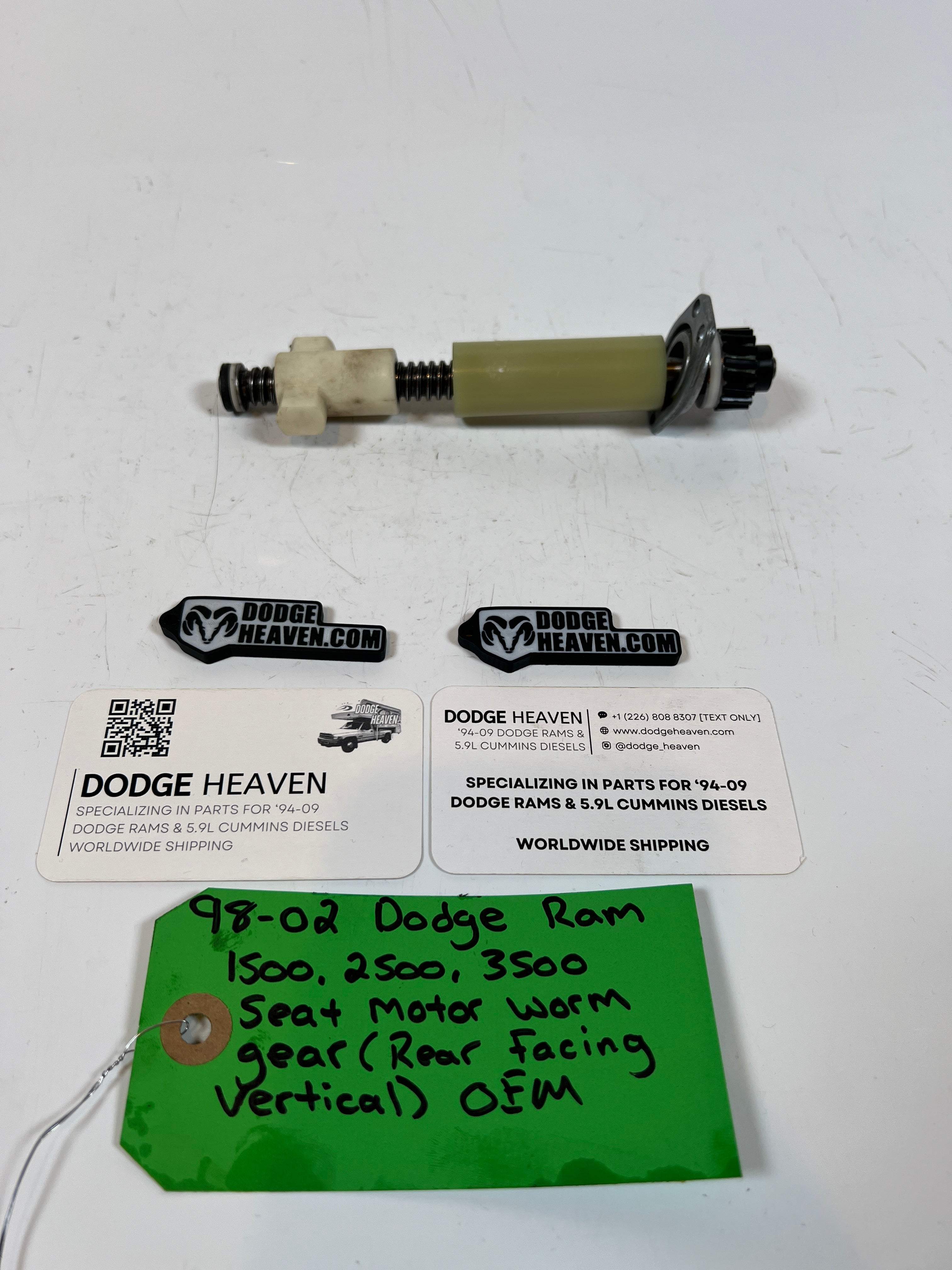 1998-2002 Dodge Ram 1500-3500 Vertical Seat Motor Worm Gear (Rear Facing)