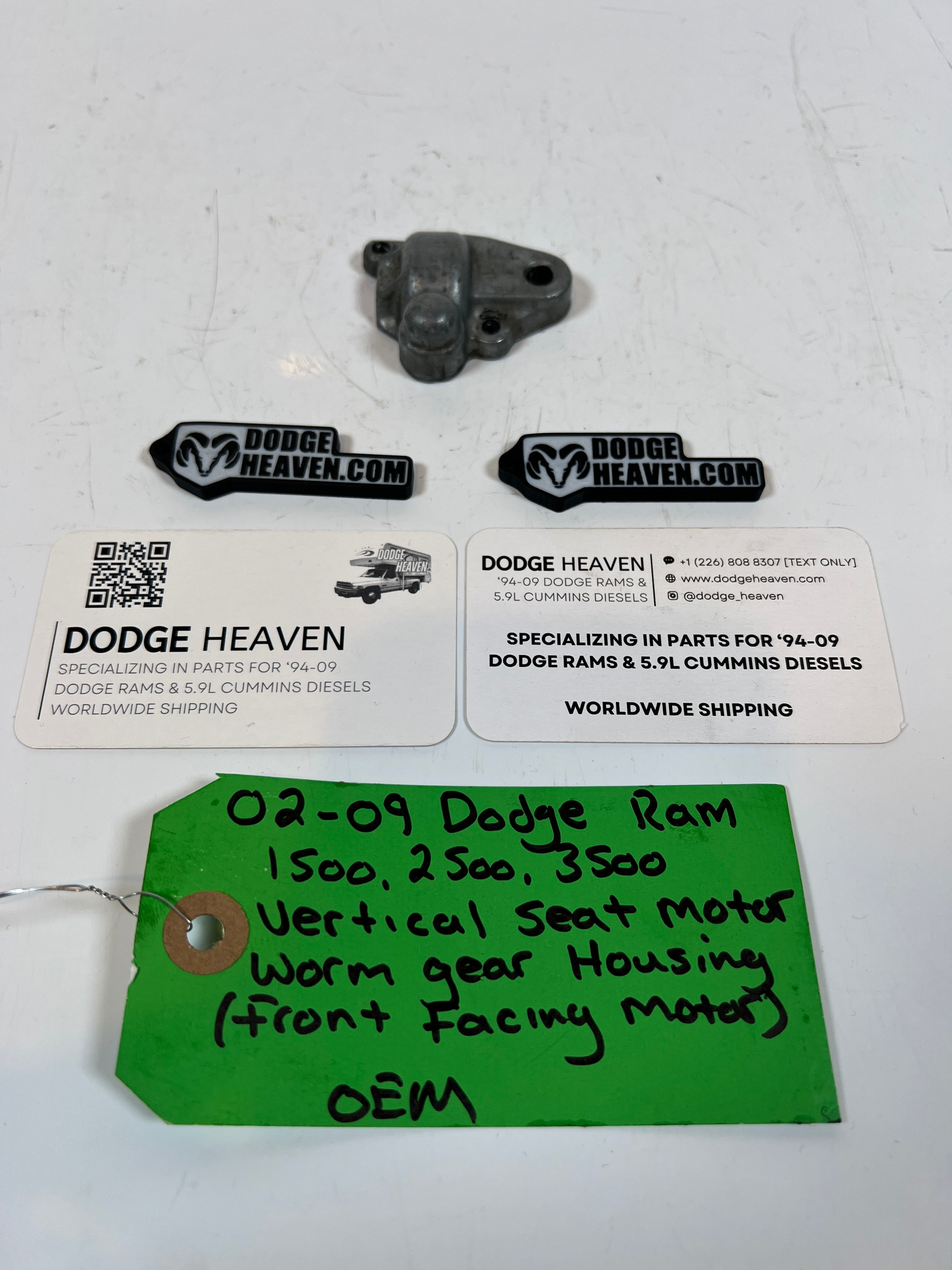 2002-2009 Dodge Ram 1500-3500 Vertical Seat Motor Worm Gear housing Front