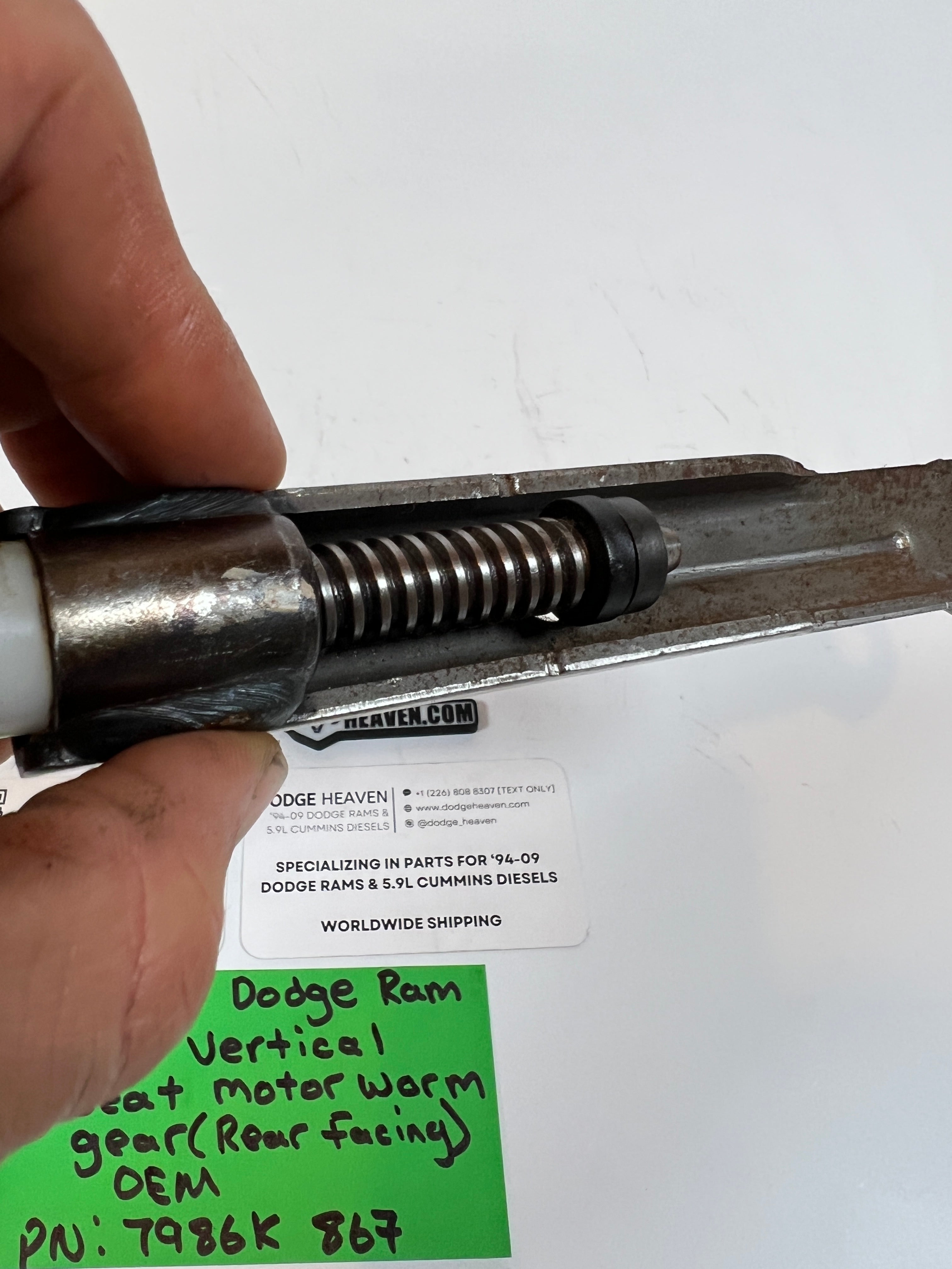 2006-2008 Dodge Ram 1500 Vertical Seat Motor (Rear Facing) Worm Gear