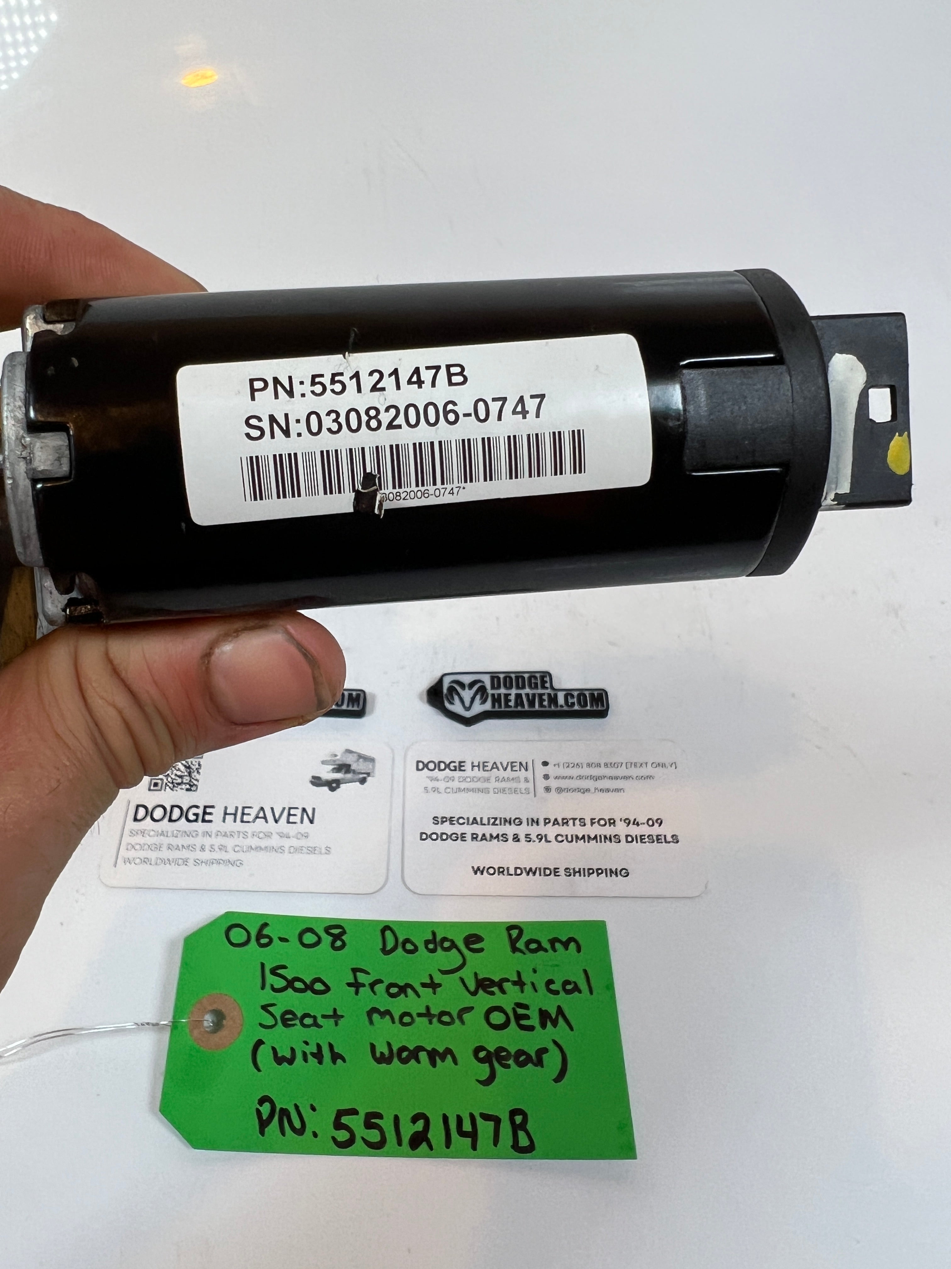 2006-2008 Dodge Ram 1500 Front Vertical Seat Motor