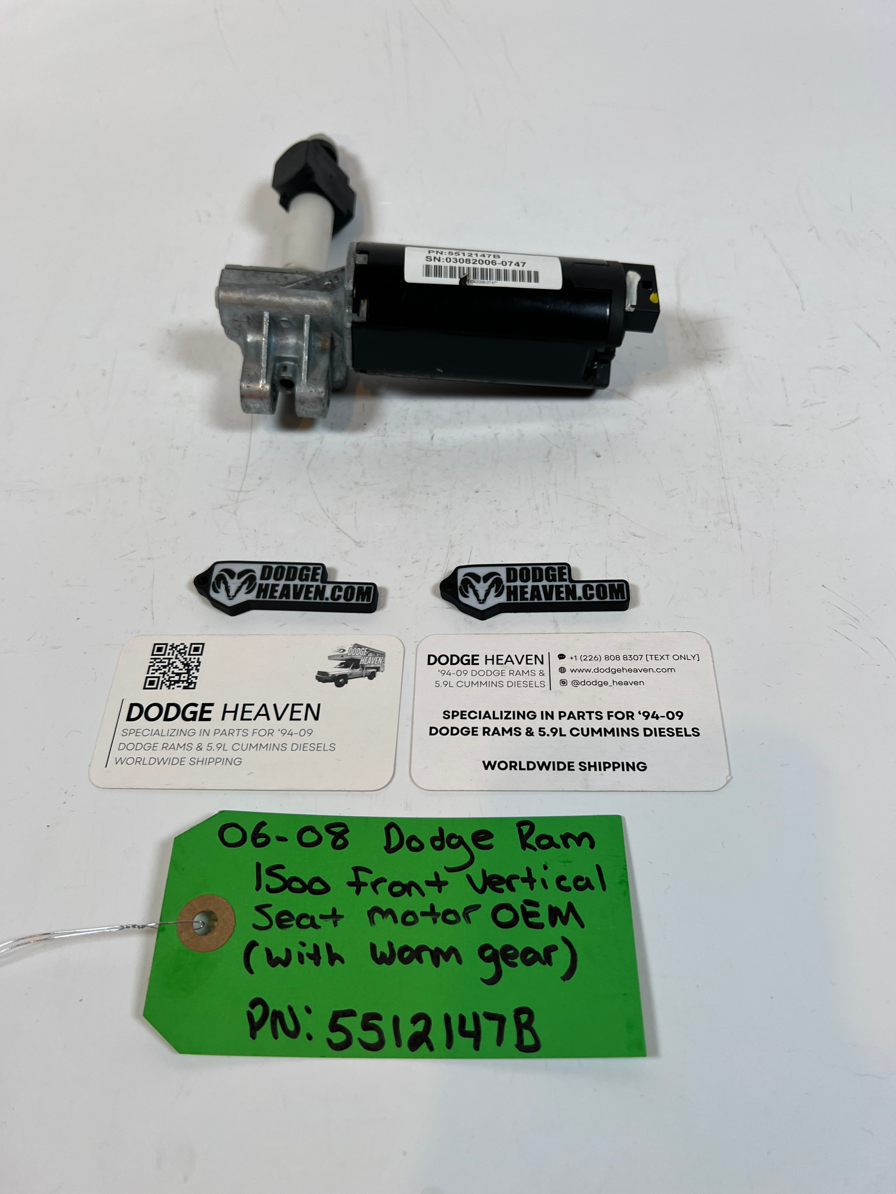 2006-2008 Dodge Ram 1500 Front Vertical Seat Motor