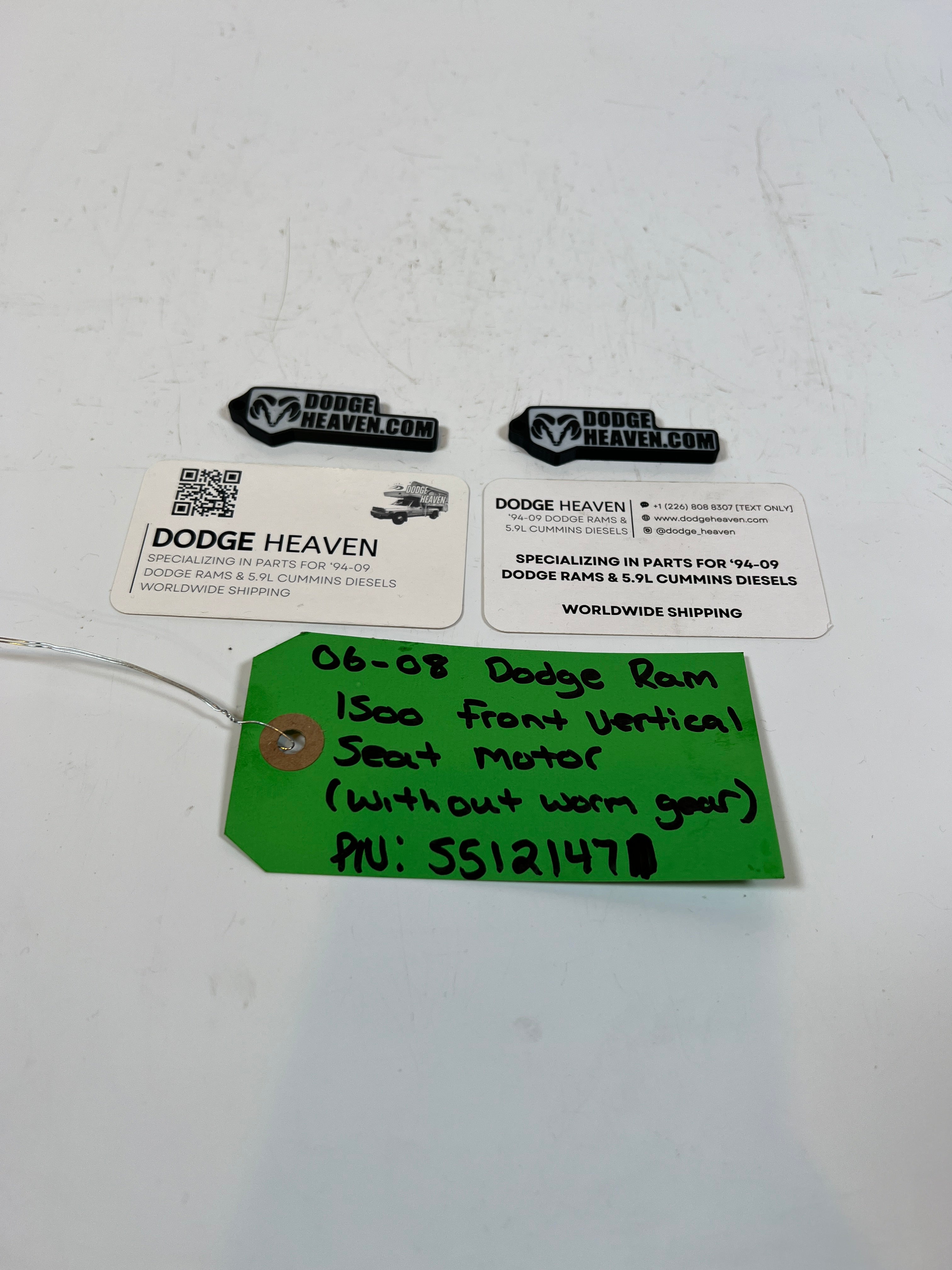 2006-2008 Dodge Ram 1500 Front Vertical Seat Motor W/O Worm Gear