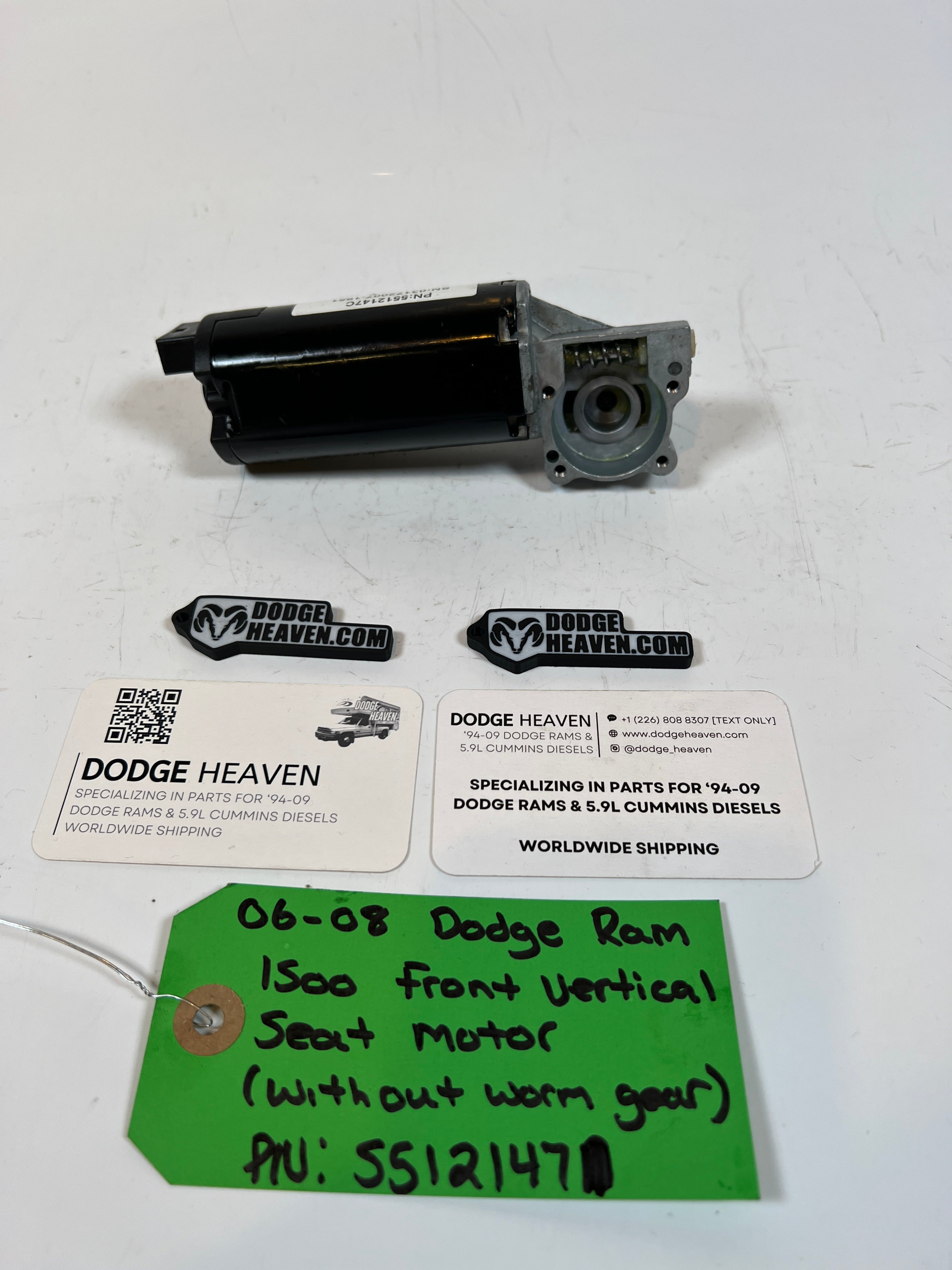 2006-2008 Dodge Ram 1500 Front Vertical Seat Motor W/O Worm Gear