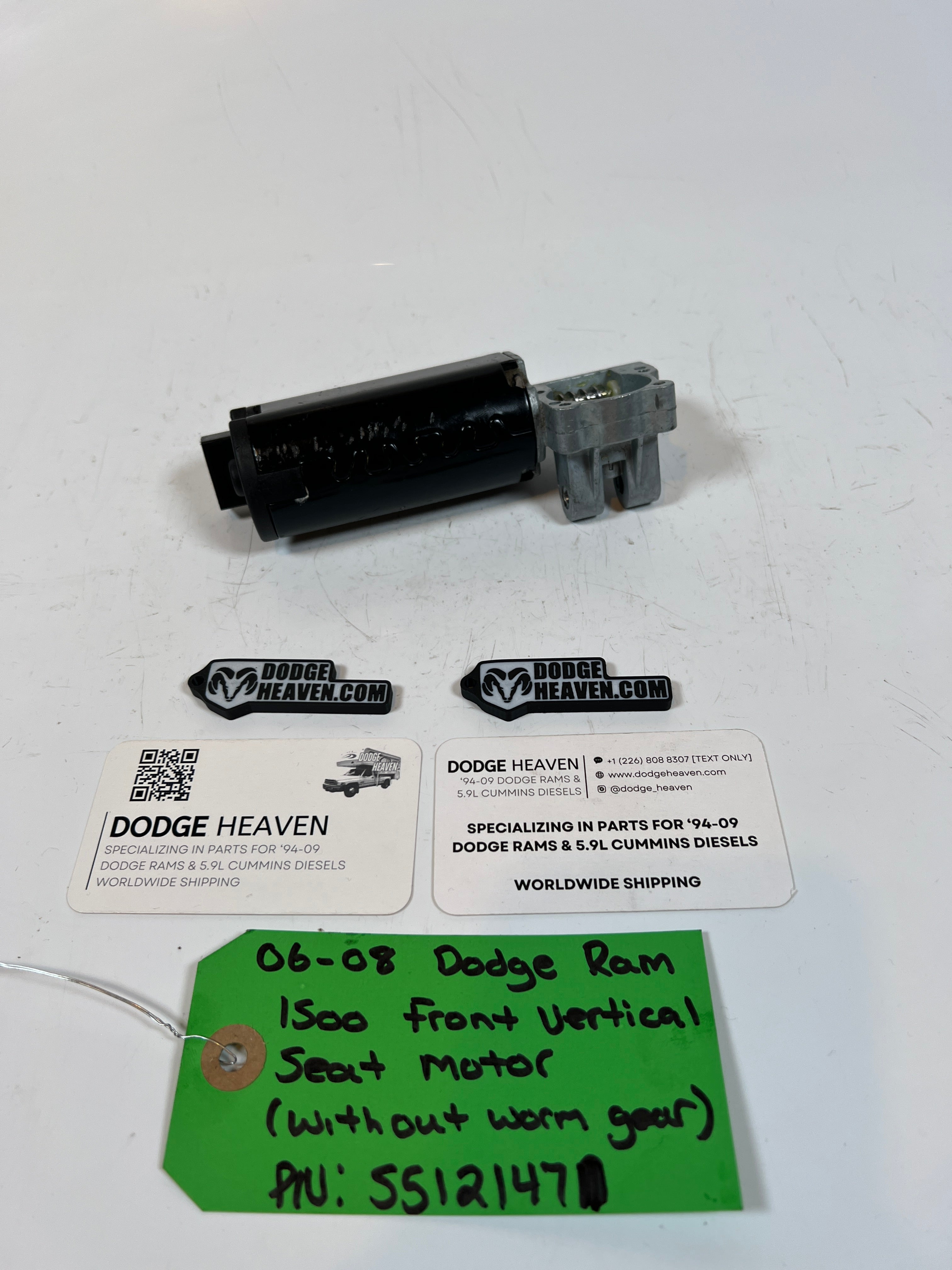2006-2008 Dodge Ram 1500 Front Vertical Seat Motor W/O Worm Gear