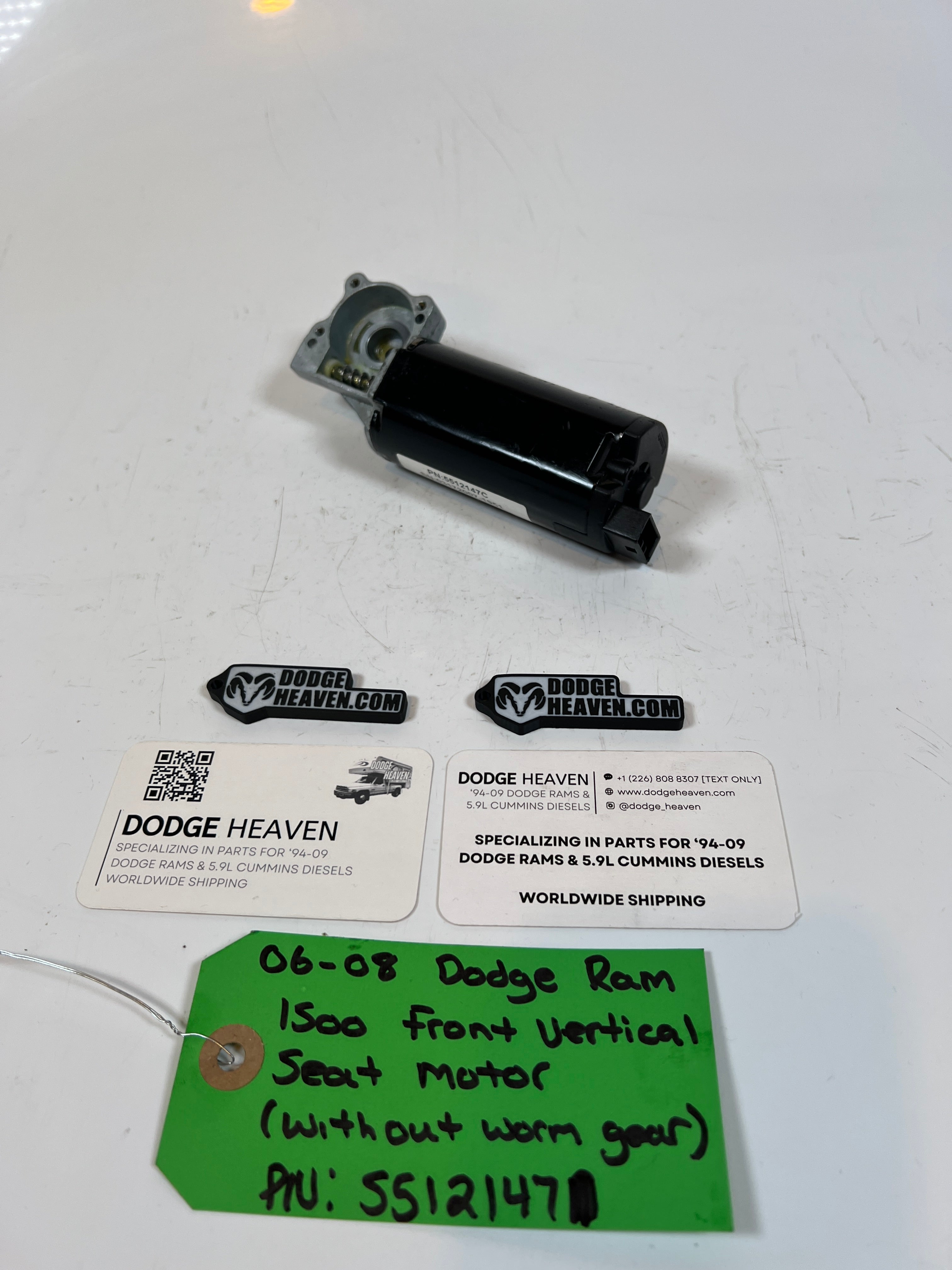 2006-2008 Dodge Ram 1500 Front Vertical Seat Motor W/O Worm Gear