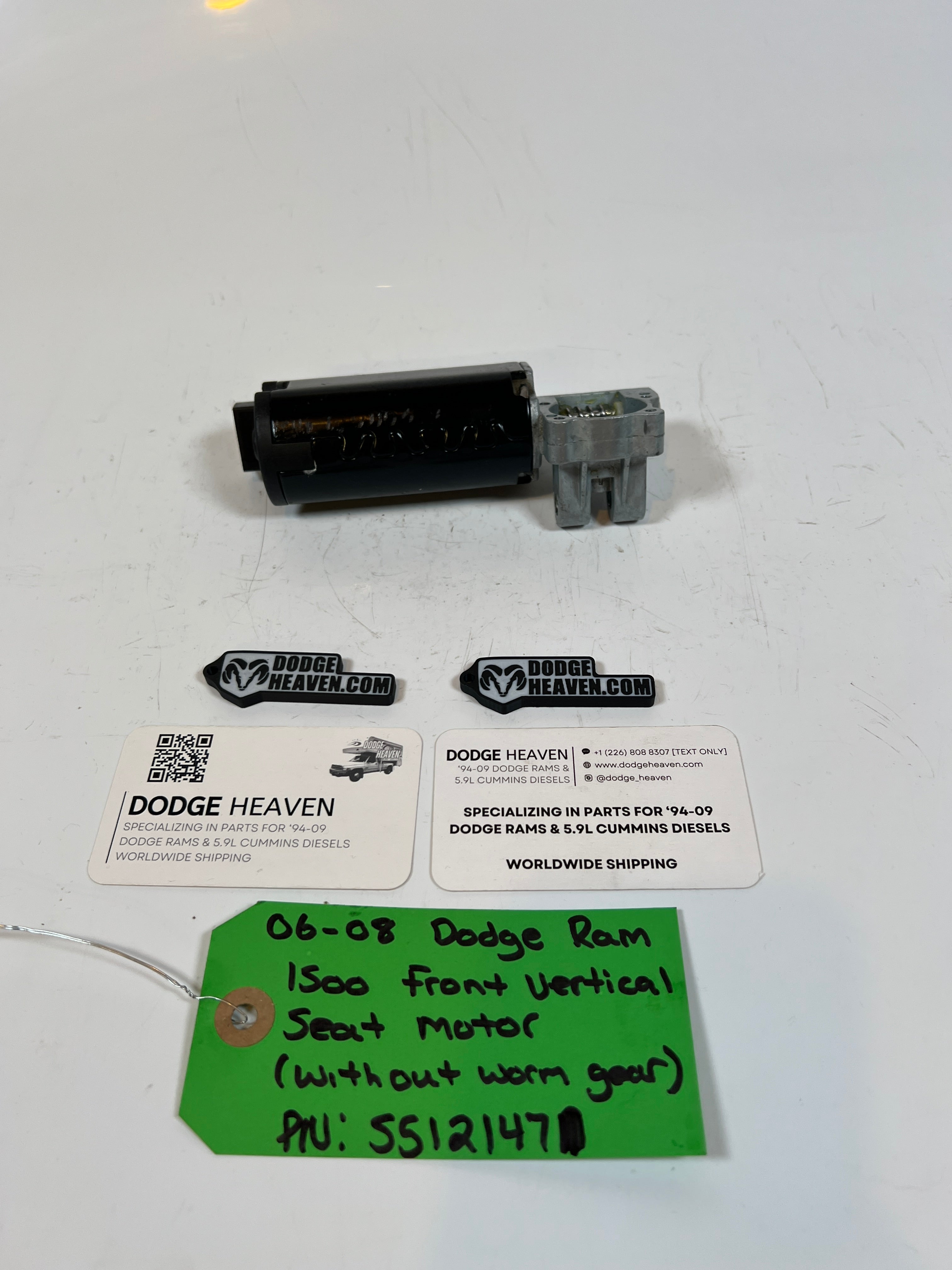 2006-2008 Dodge Ram 1500 Front Vertical Seat Motor W/O Worm Gear