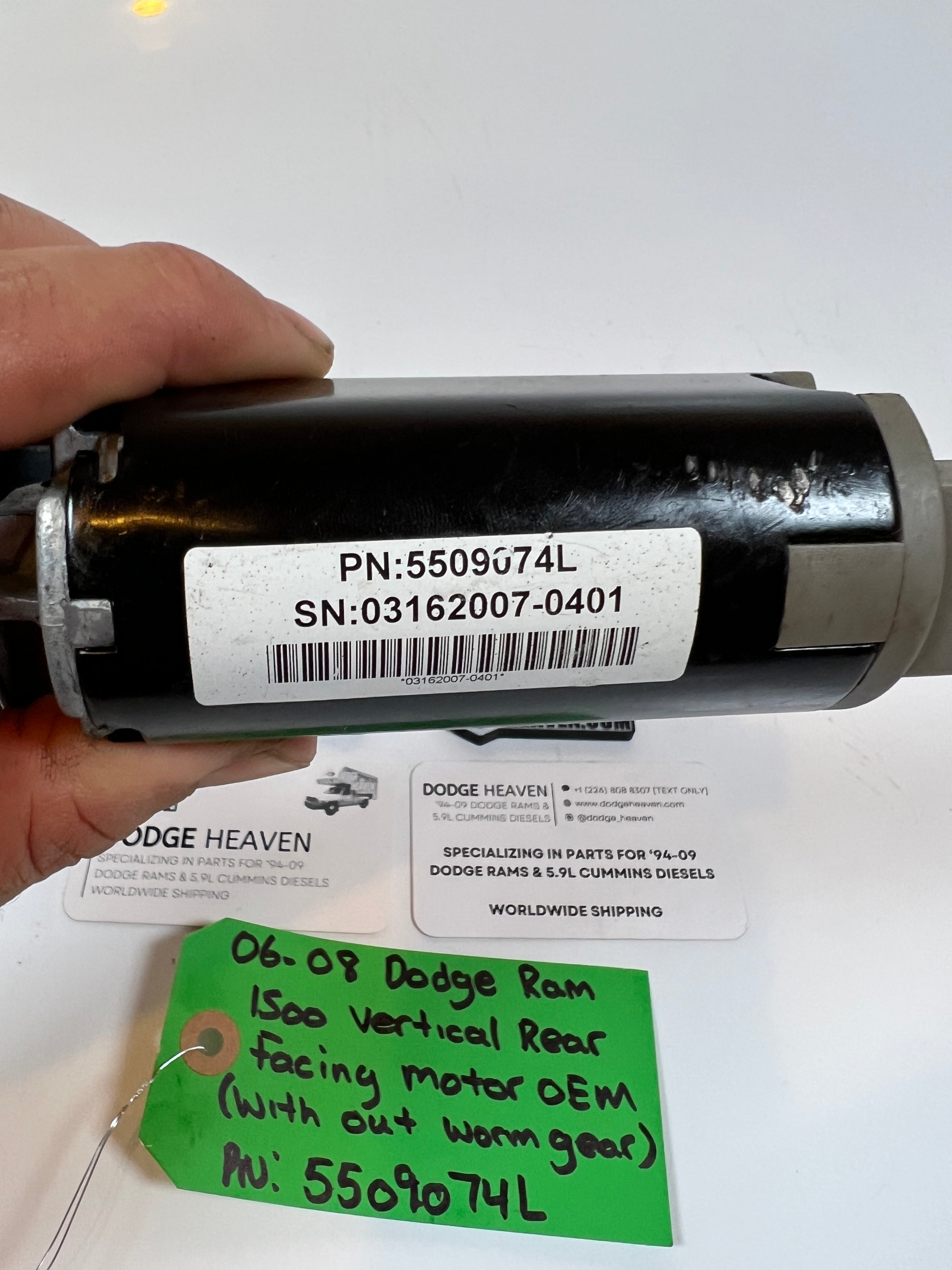 2006-2008 Dodge Ram 1500 Vertical Rear Facing Seat Motor W/O Worm Gear