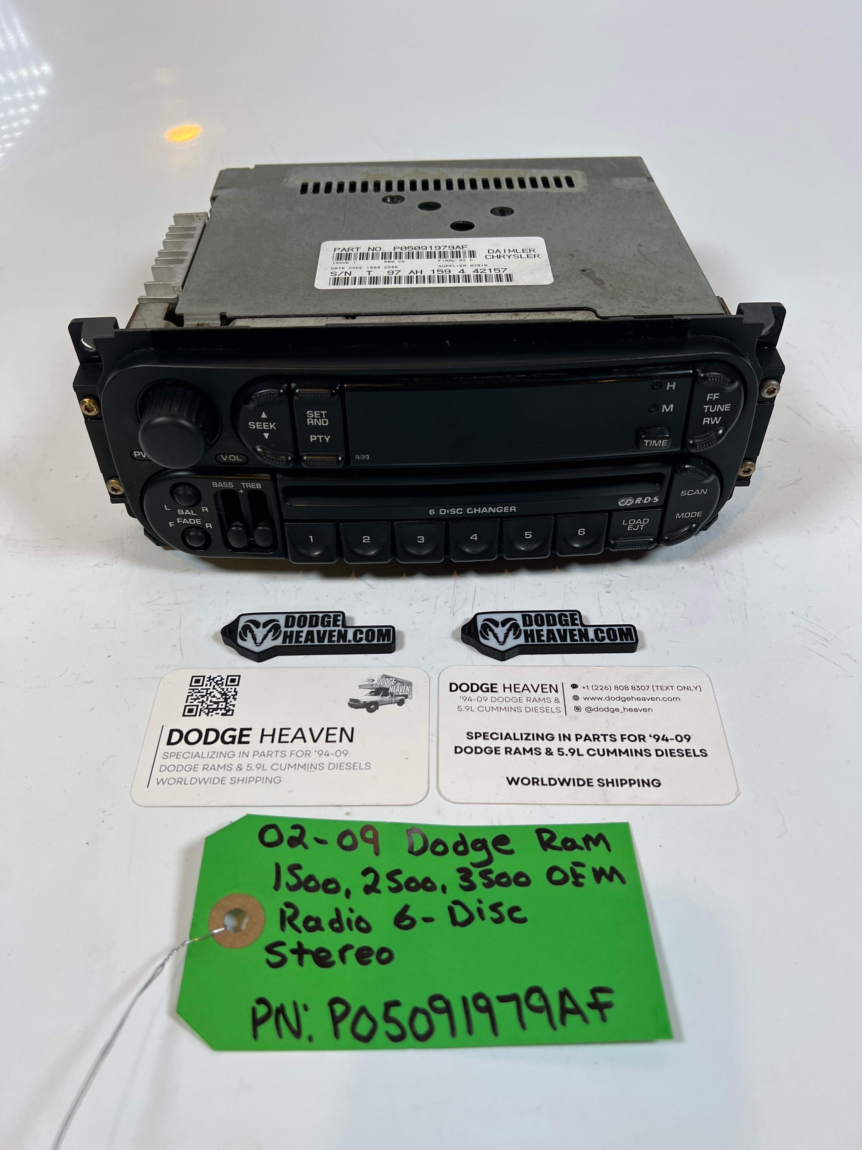 2002-2009 Dodge Ram 1500-3500 Radio 6 Disc Stereo Head Unit