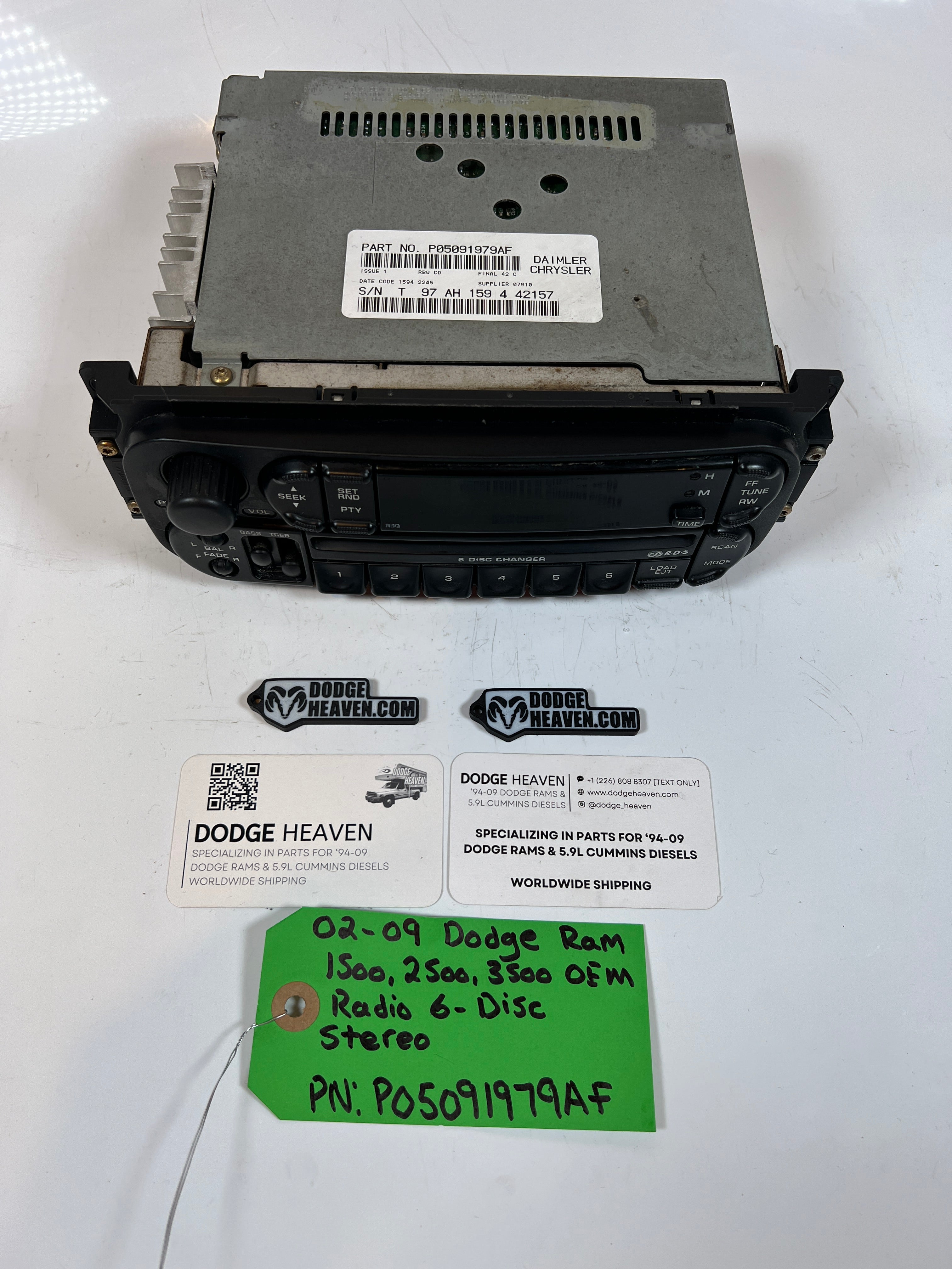 2002-2009 Dodge Ram 1500-3500 Radio 6 Disc Stereo Head Unit