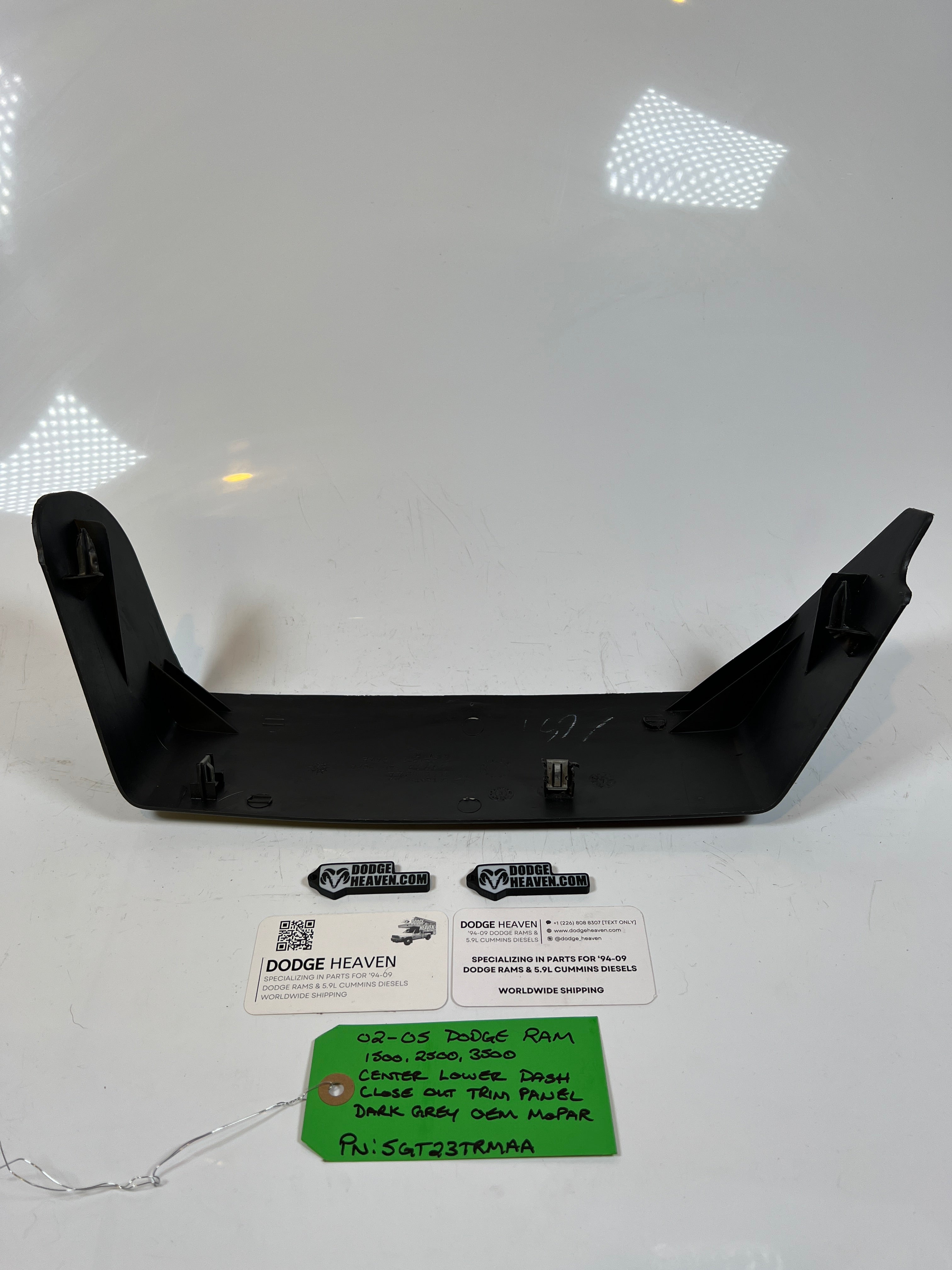 2002-2005 Dodge Ram 1500-3500 Center lower Dash Trim Panel Dark Grey
