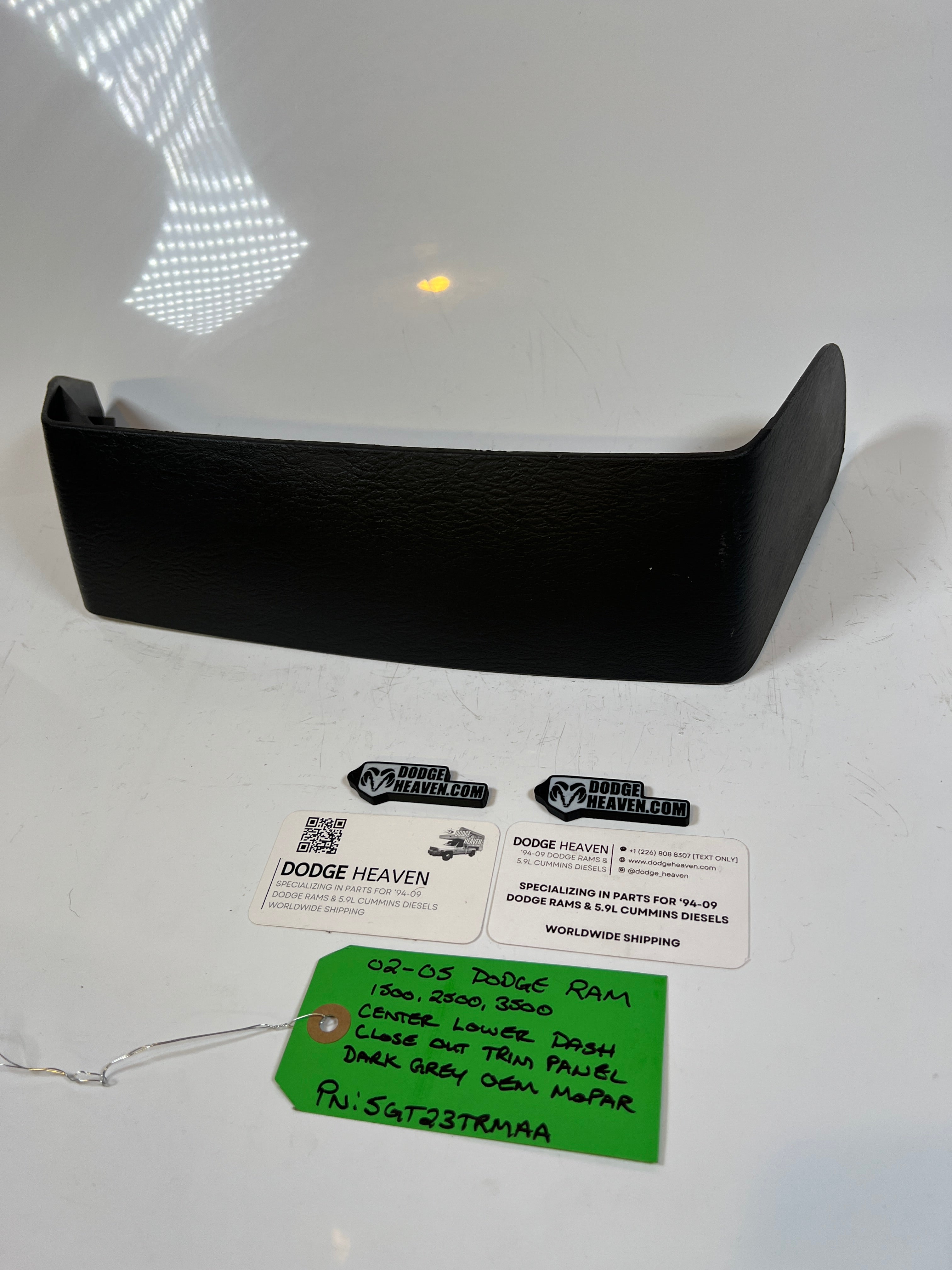 2002-2005 Dodge Ram 1500-3500 Center lower Dash Trim Panel Dark Grey