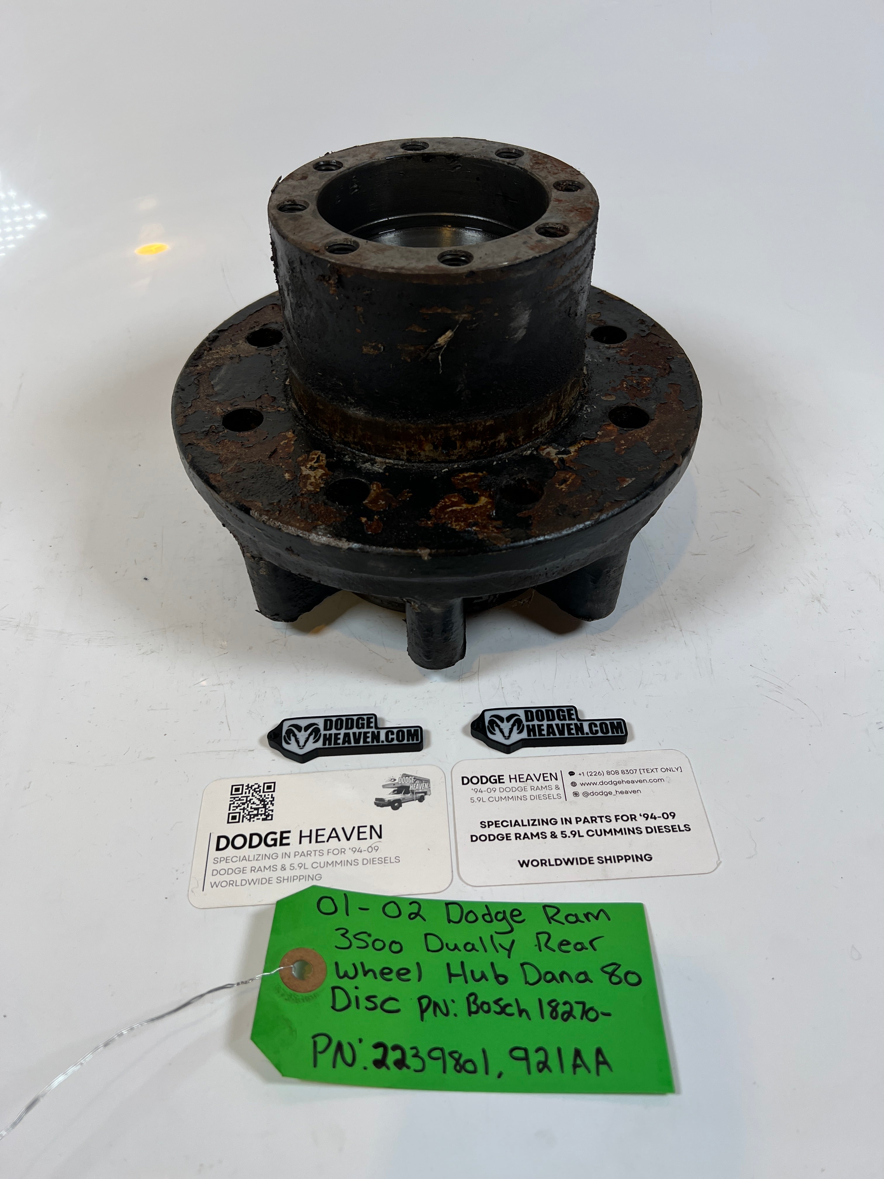 2001-2002 Dodge Ram 3500 Dually Rear Wheel Hub Dana 80 Disc